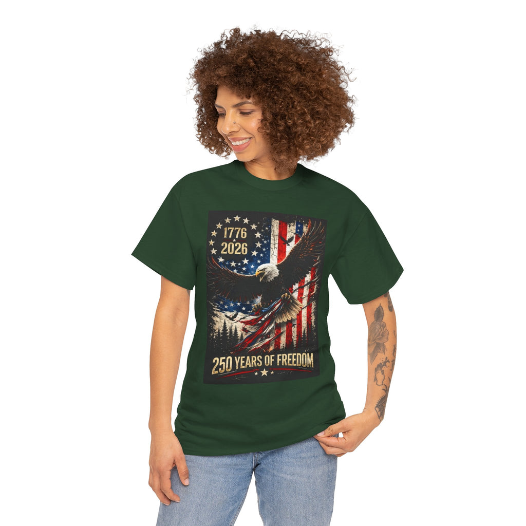Patriotic Tee — 1776–2026 Bald Eagle "250 Years of Freedom" Shirt