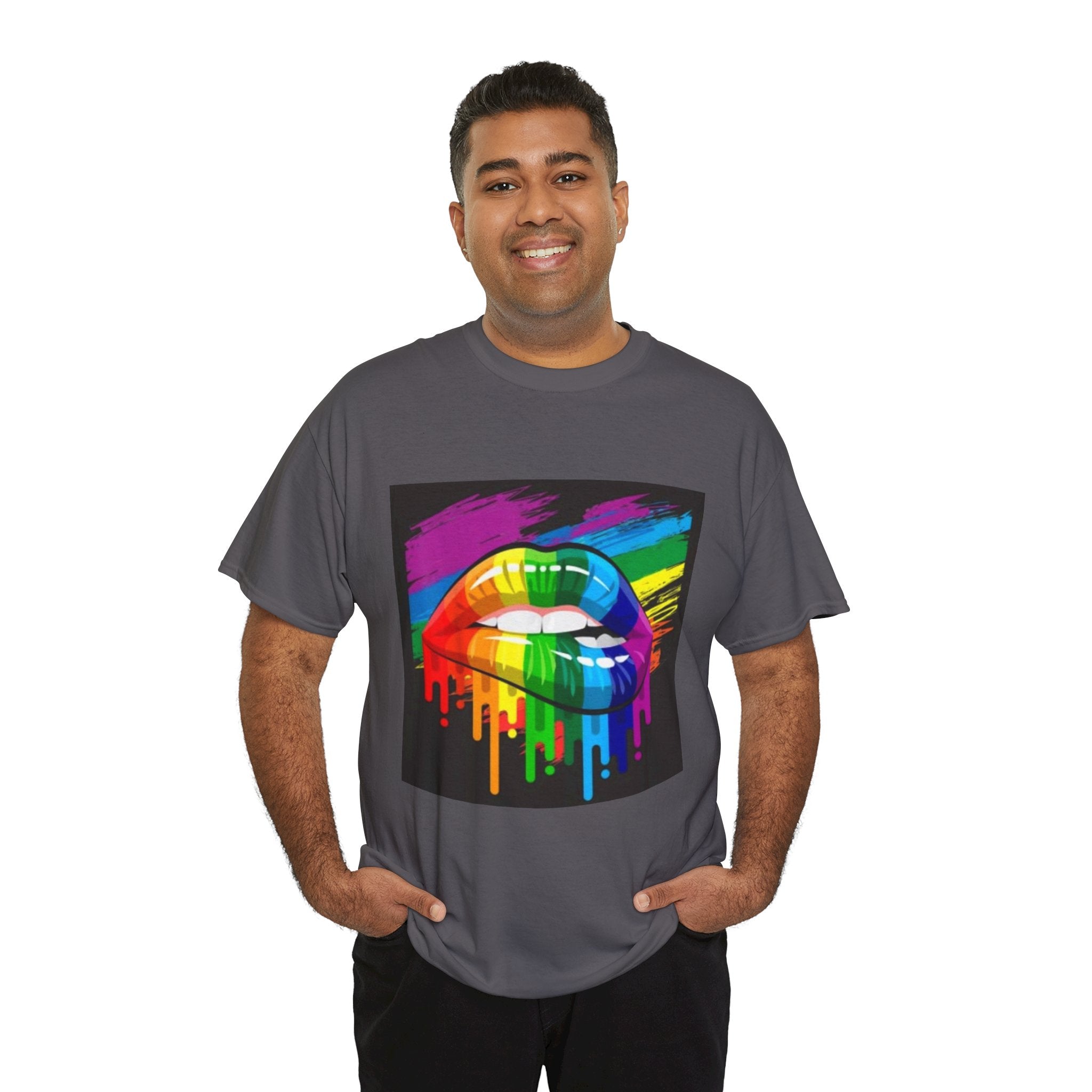 T-Shirt — Rainbow Drip Lips Pride Graphic Tee