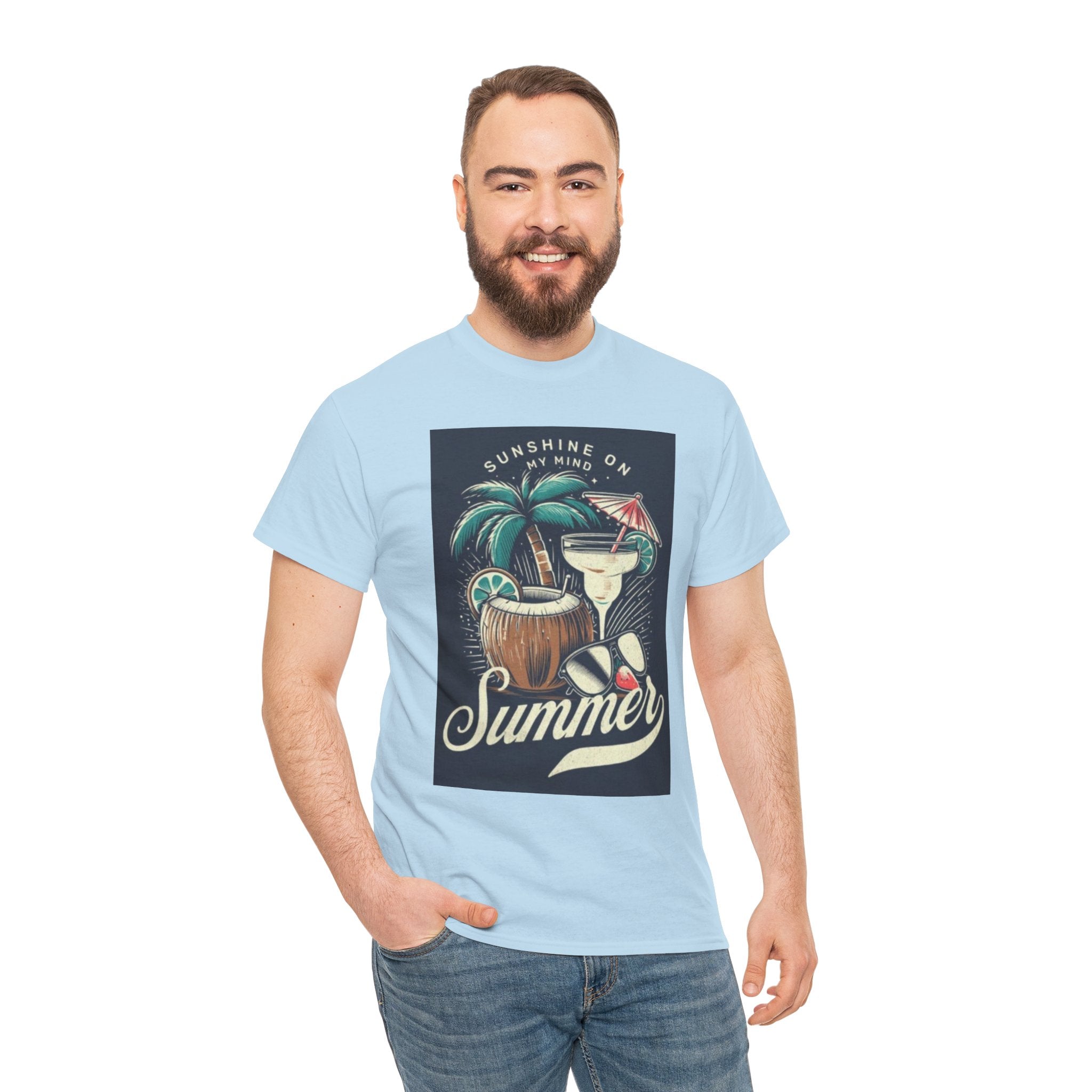 Summer Cocktail Tee — "Sunshine On My Mind" Tropical Beach T-Shirt