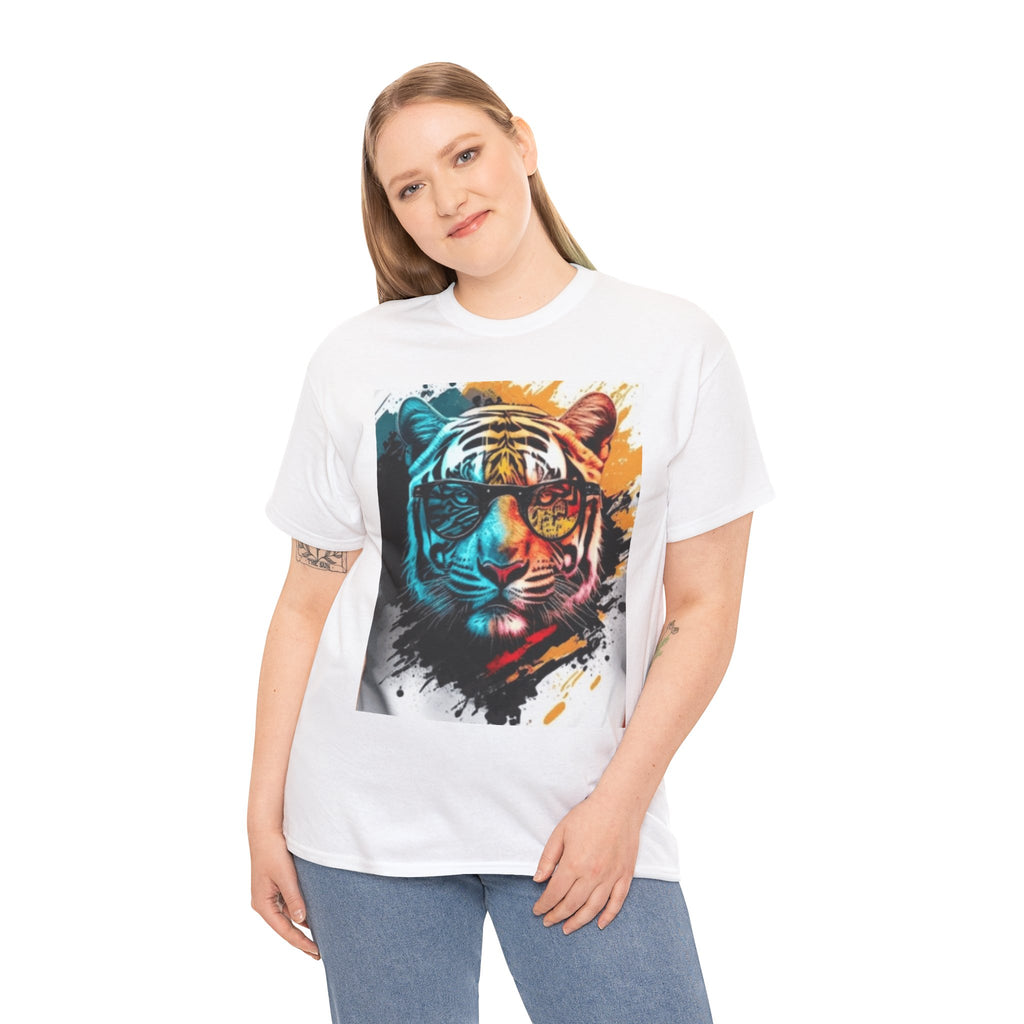 Tiger Portrait T-Shirt — Colorful Abstract Tiger Face Tee