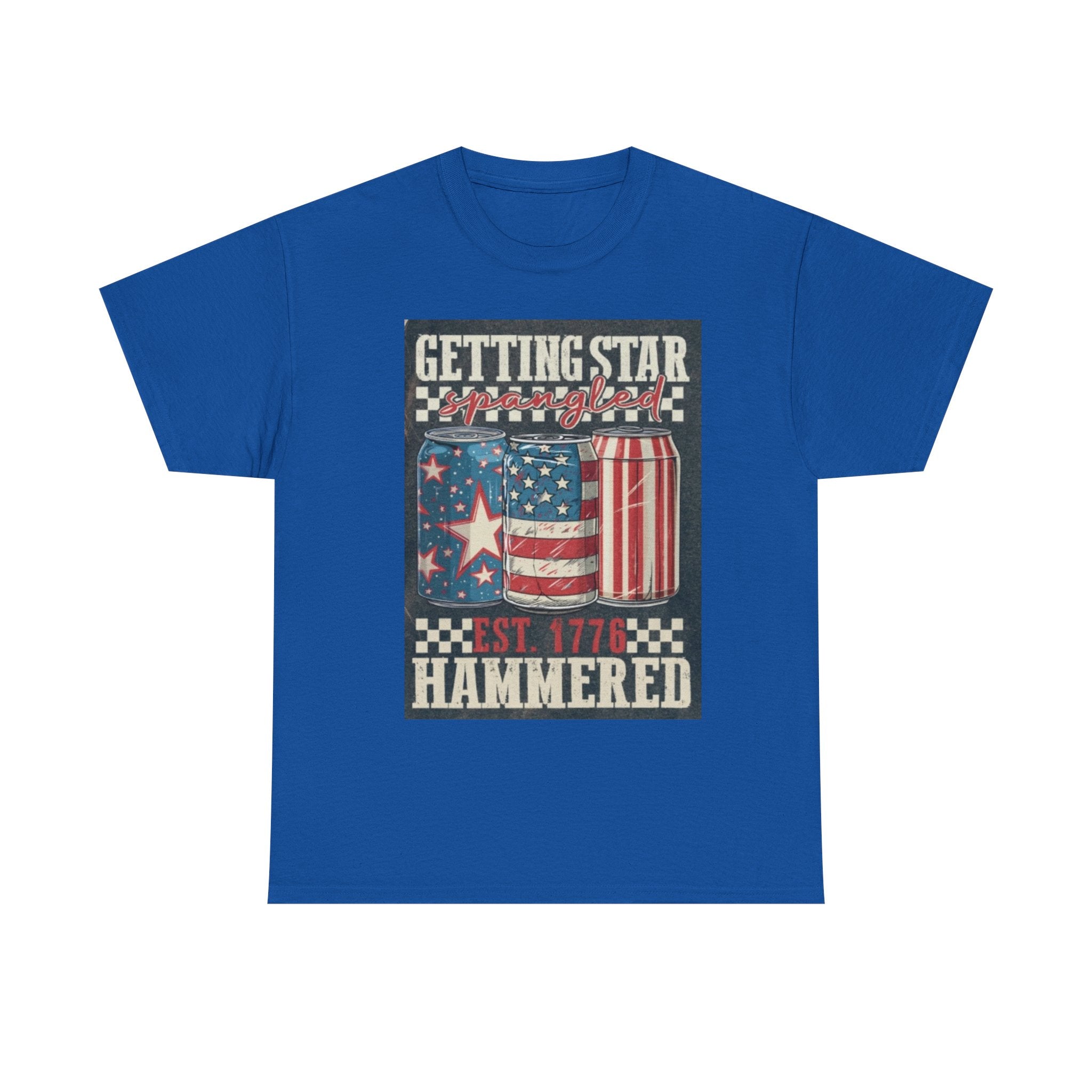 Getting Star Hammered Tee — Patriotic 4th of July Beer Can T-Shirt (Est. 1776)