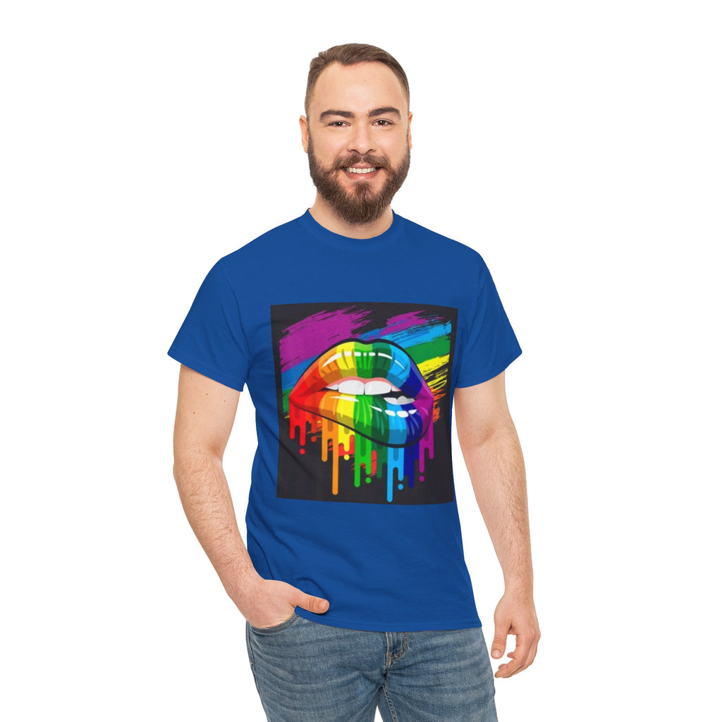 T-Shirt — Rainbow Drip Lips Pride Graphic Tee