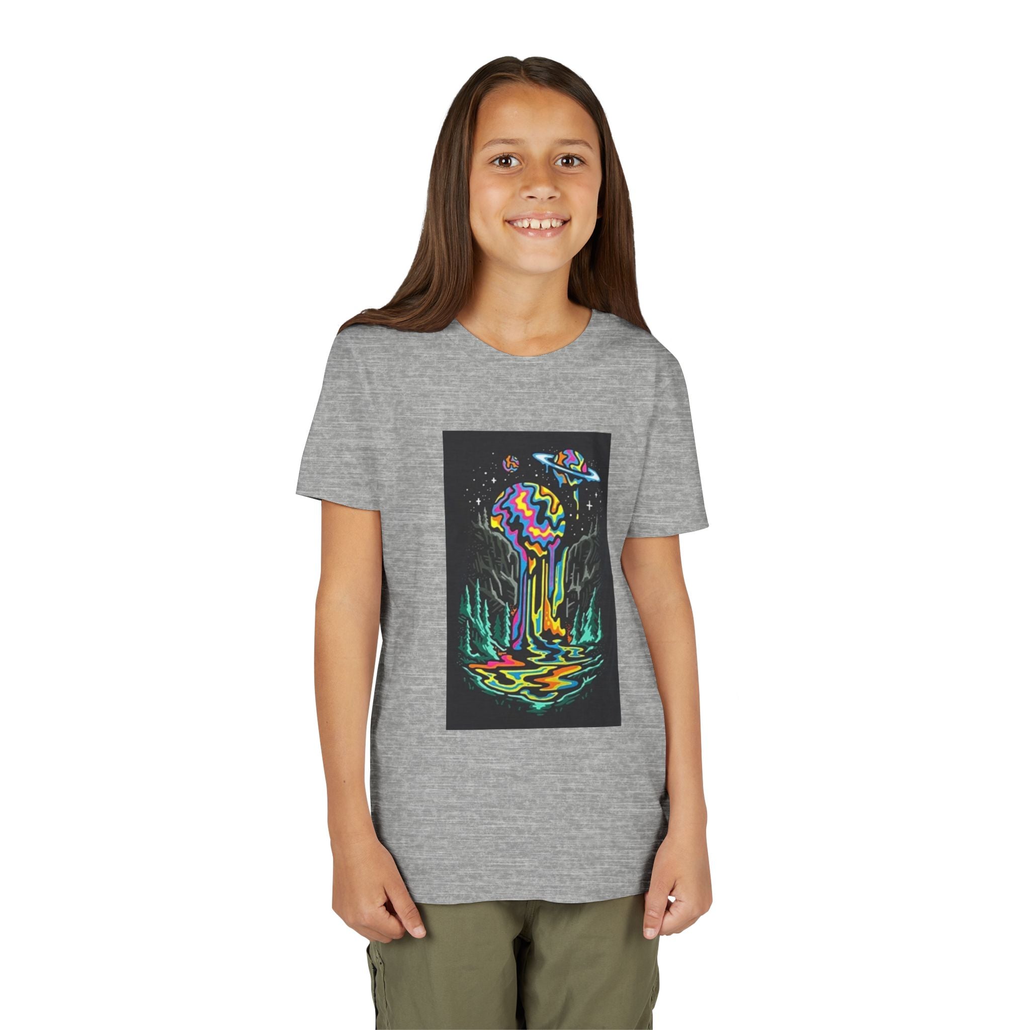 Youth Tee — Neon Drip Planet Space Graphic