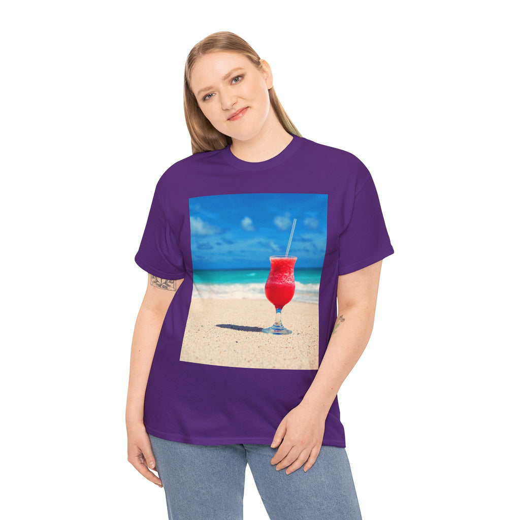 Tropical Beach Cocktail Graphic Tee (Summer Vacation Drink)