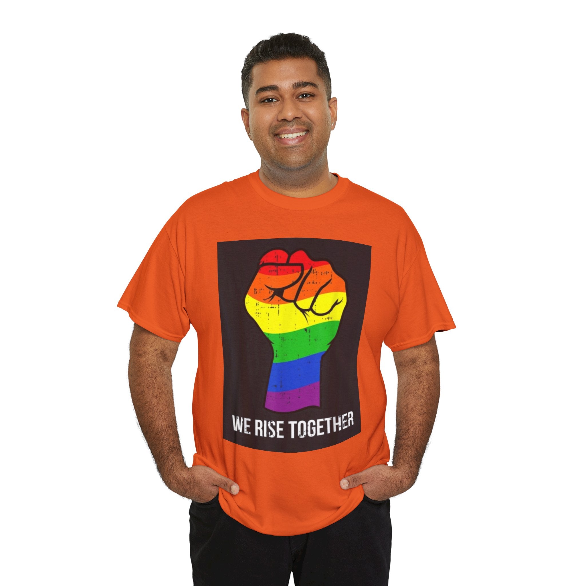 We Rise Together Rainbow Fist T-Shirt