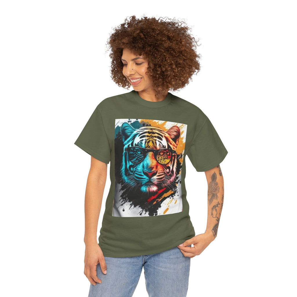 Tiger Portrait T-Shirt — Colorful Abstract Tiger Face Tee