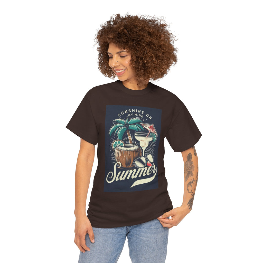 Summer Cocktail Tee — "Sunshine On My Mind" Tropical Beach T-Shirt
