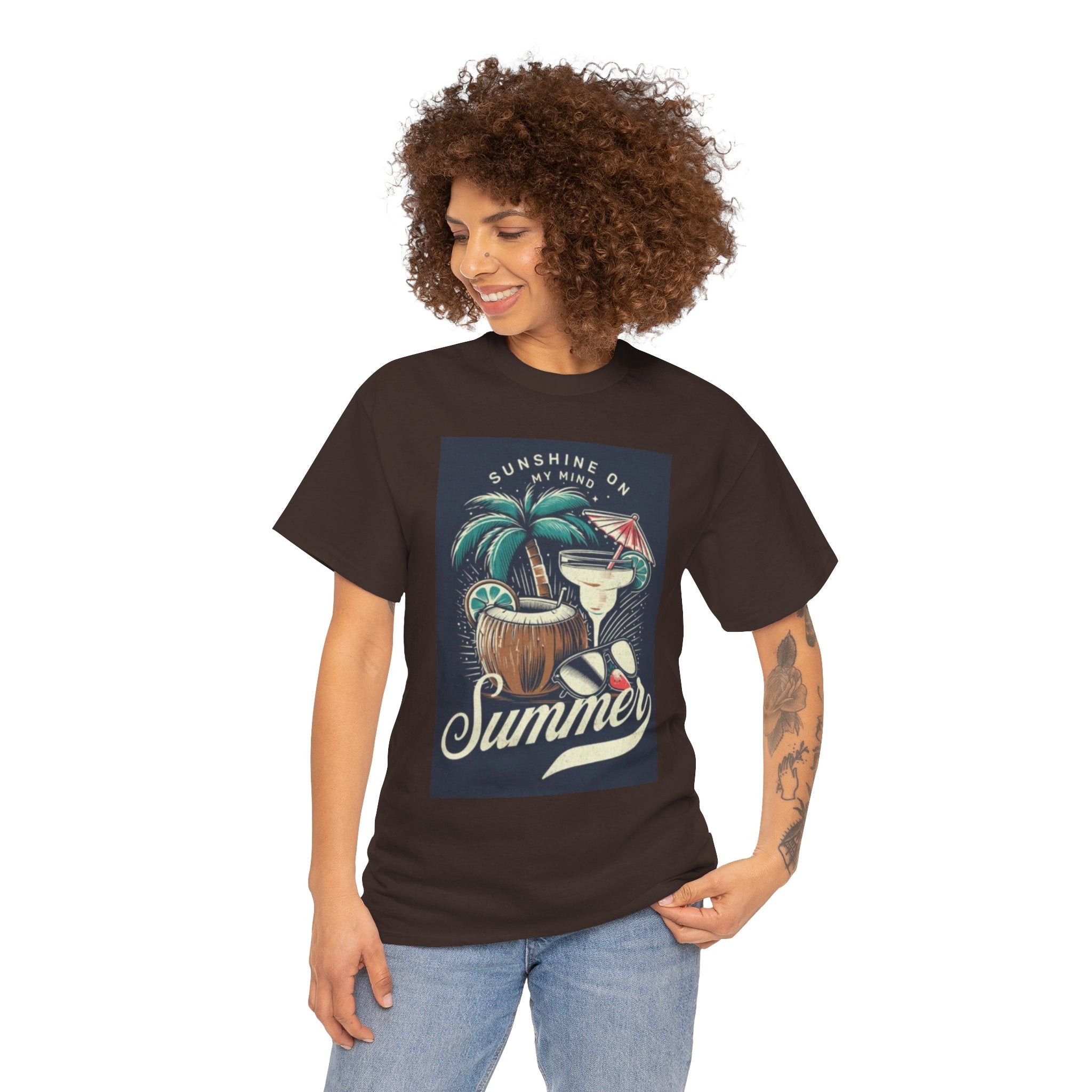 Summer Cocktail Tee — "Sunshine On My Mind" Tropical Beach T-Shirt