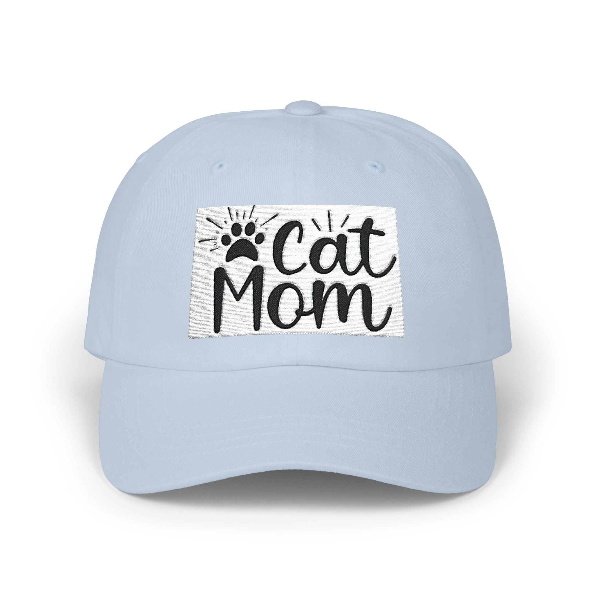 Cat Mom Dad Cap – White Embroidered Cat Mom Baseball Hat