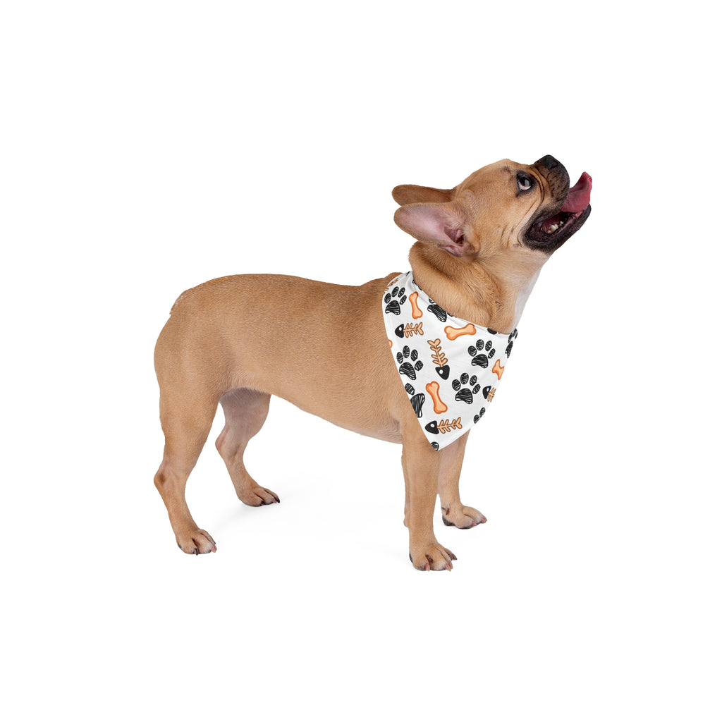Paw Print & Bone Pet Bandana – Cute Dog Scarf