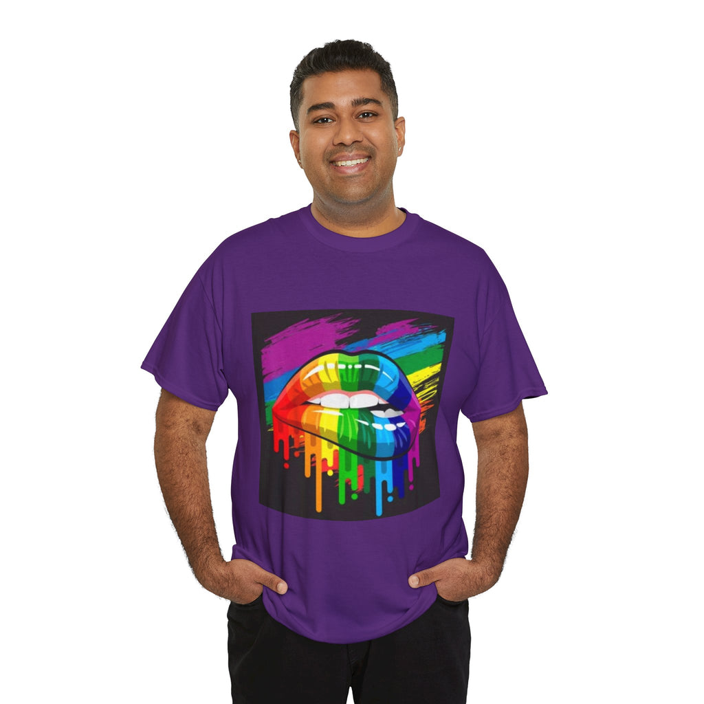 T-Shirt — Rainbow Drip Lips Pride Graphic Tee