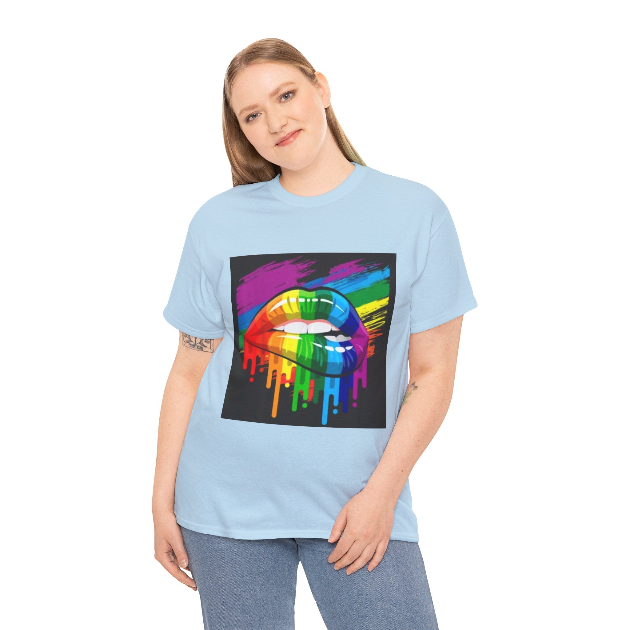 T-Shirt — Rainbow Drip Lips Pride Graphic Tee