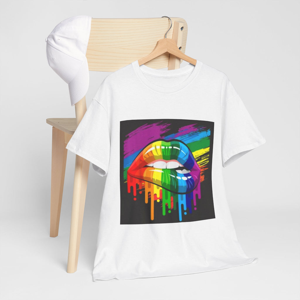 T-Shirt — Rainbow Drip Lips Pride Graphic Tee