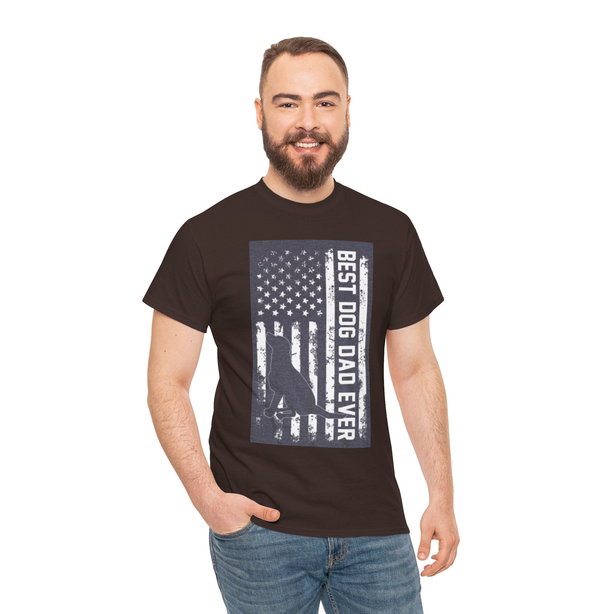 Best Dog Dad Ever T-Shirt – Patriotic American Flag Dog Dad Tee