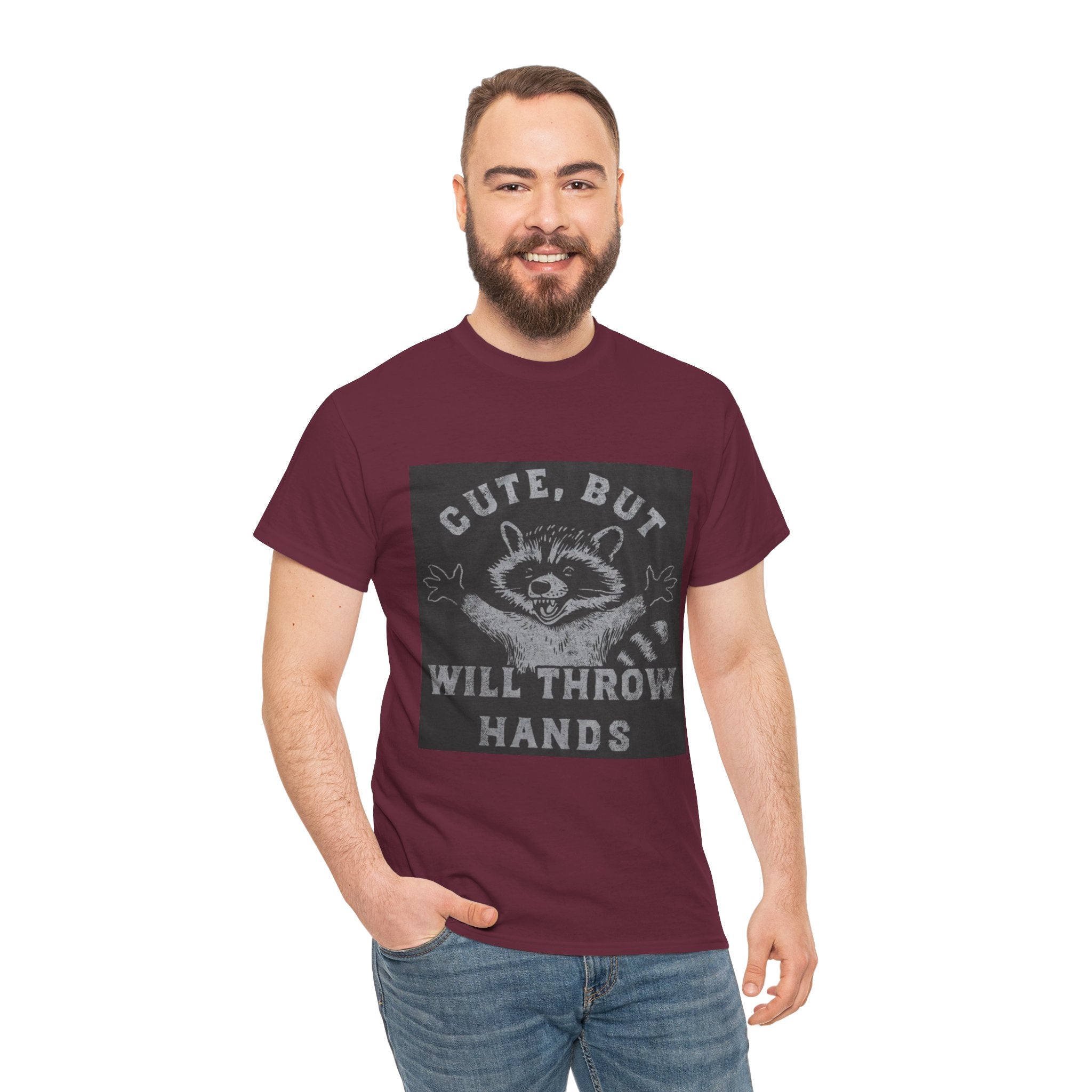 Cute But Will Throw Hands Raccoon T-Shirt
