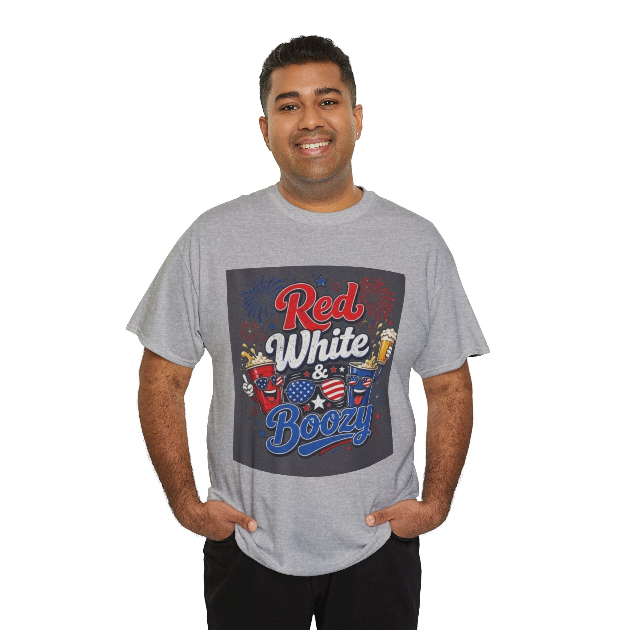 Red White & Boozy T-Shirt – Patriotic 4th of July Party Tee