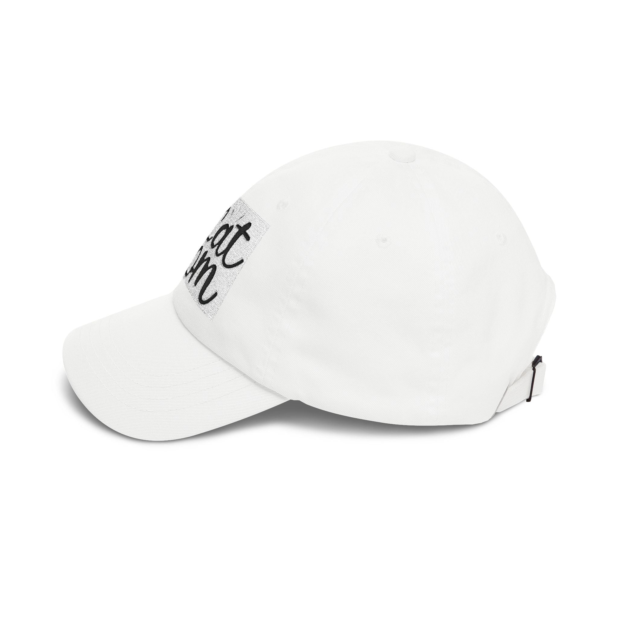Cat Mom Dad Cap – White Embroidered Cat Mom Baseball Hat