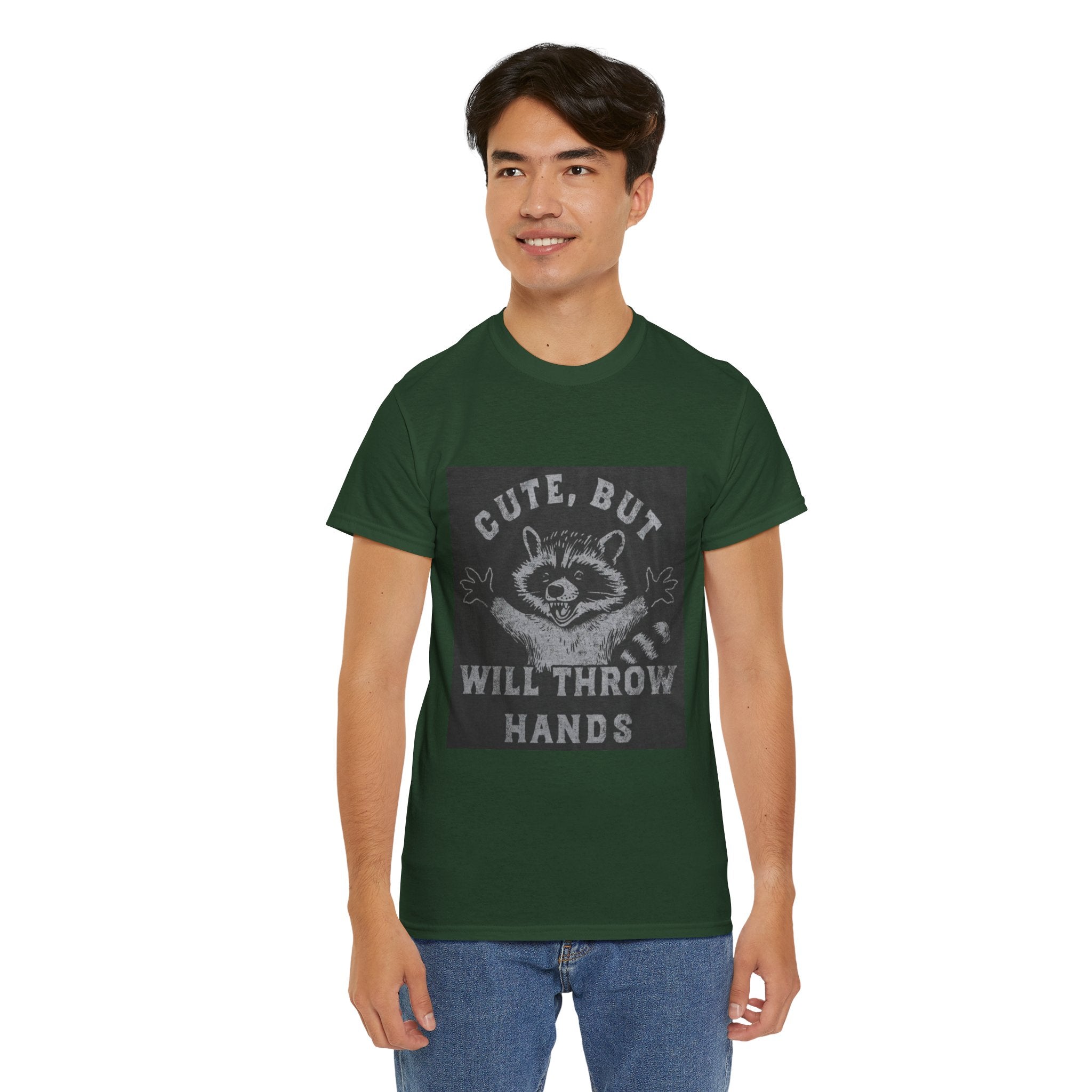 Cute But Will Throw Hands Raccoon T-Shirt