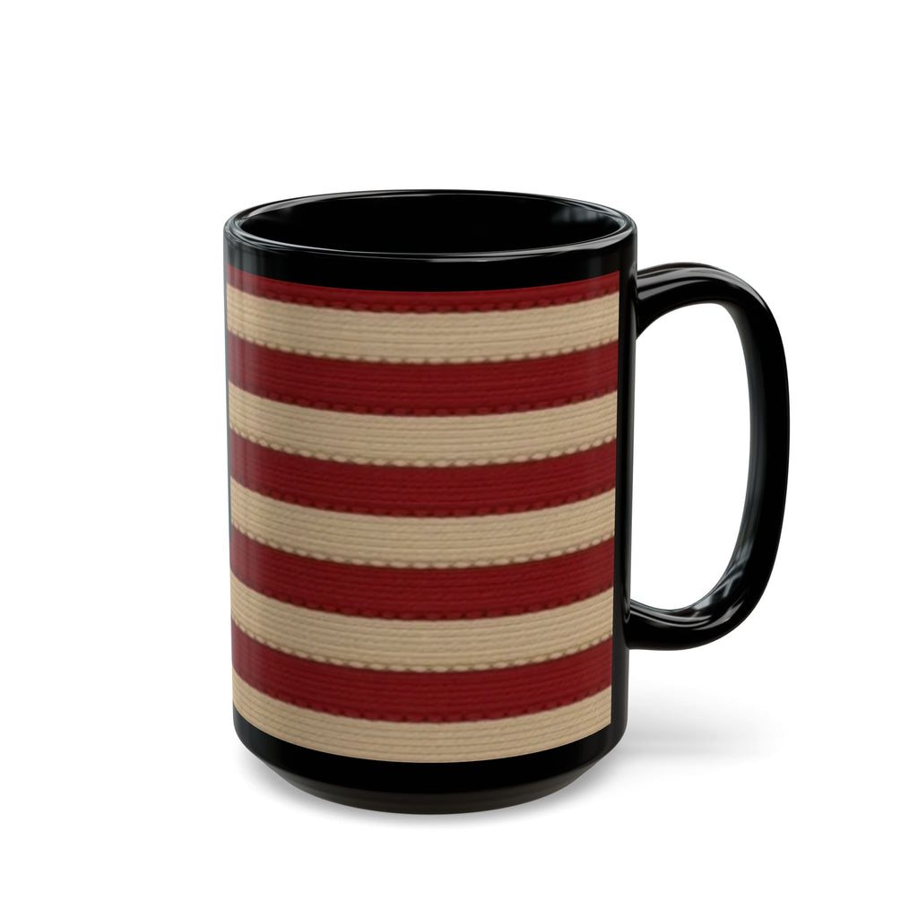 American Flag Vintage Black Mug — Patriotic Stars & Stripes Coffee Cup (11oz/15oz)