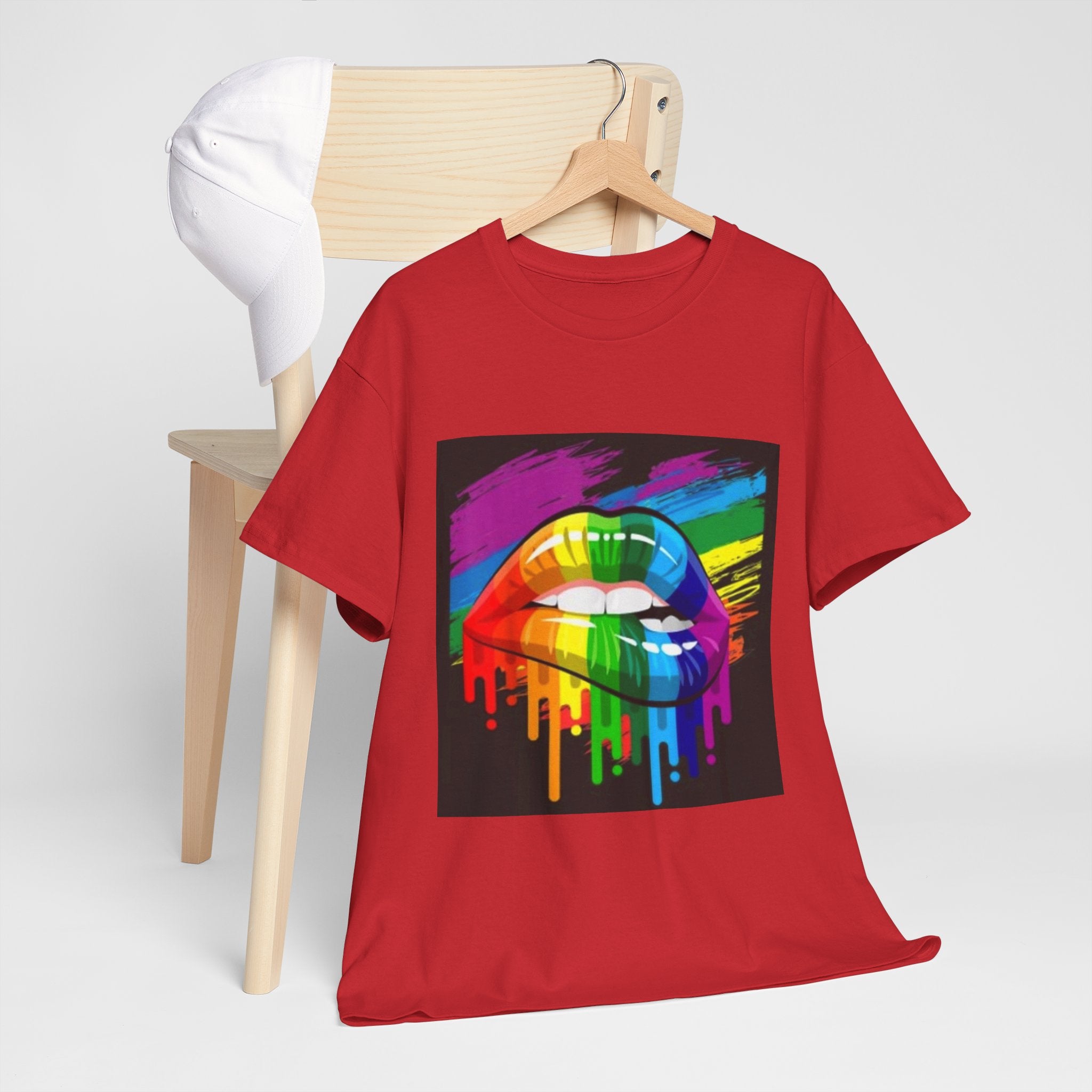 T-Shirt — Rainbow Drip Lips Pride Graphic Tee