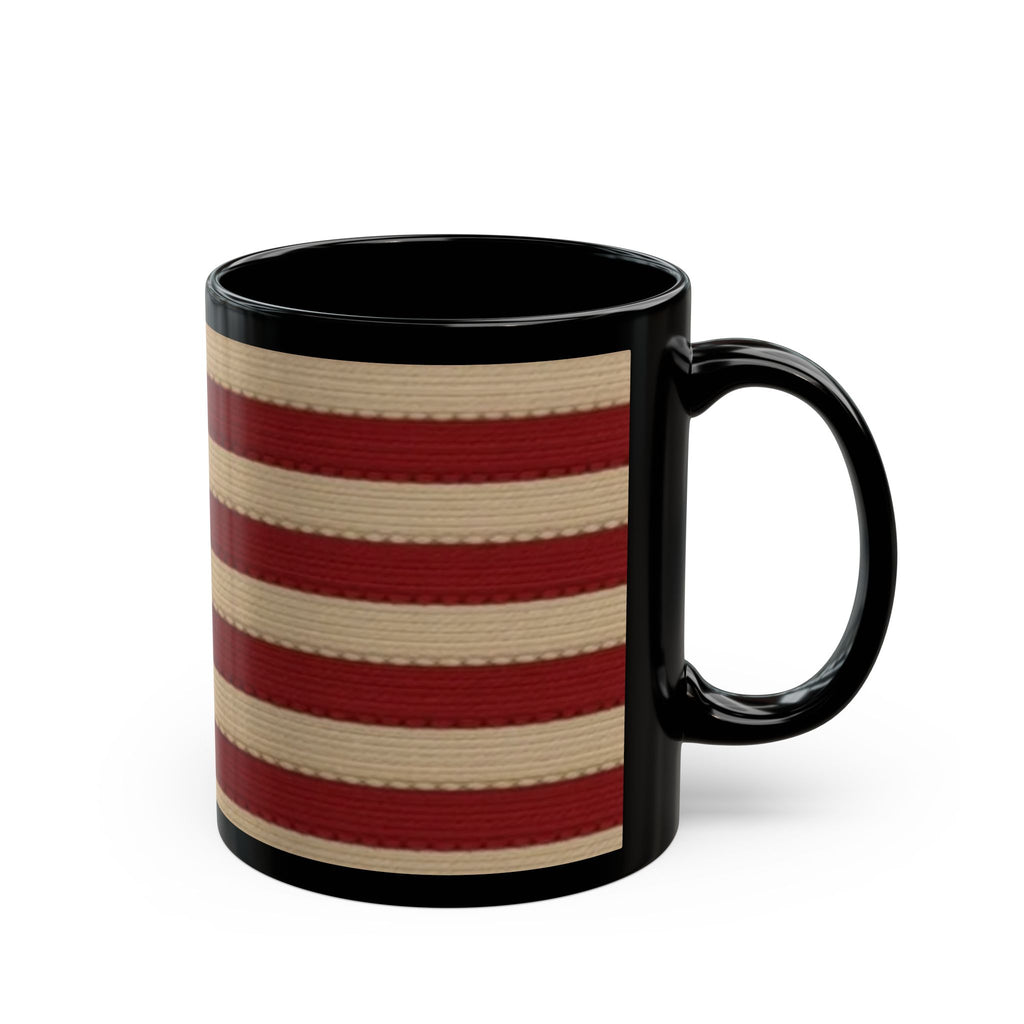 American Flag Vintage Black Mug — Patriotic Stars & Stripes Coffee Cup (11oz/15oz)