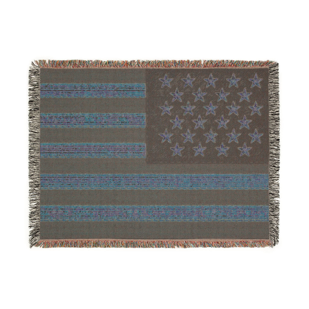 American Flag Woven Blanket — Rustic Patriotic Throw for Home, 4th of July & Veteran Gifts
