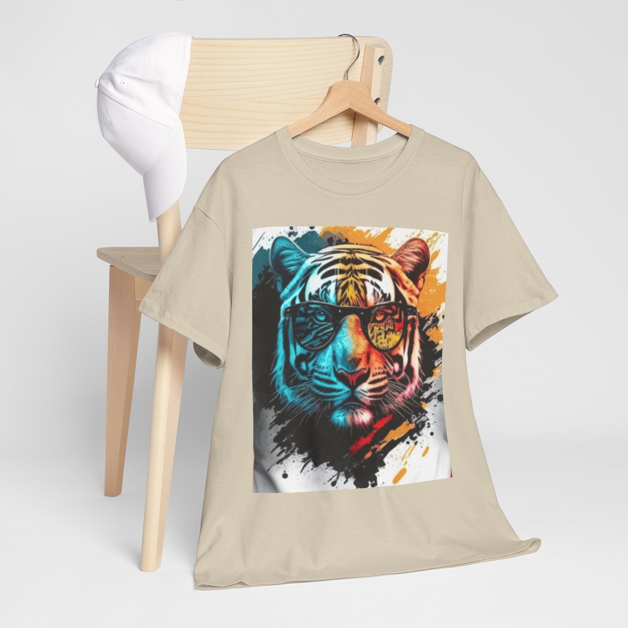 Tiger Portrait T-Shirt — Colorful Abstract Tiger Face Tee