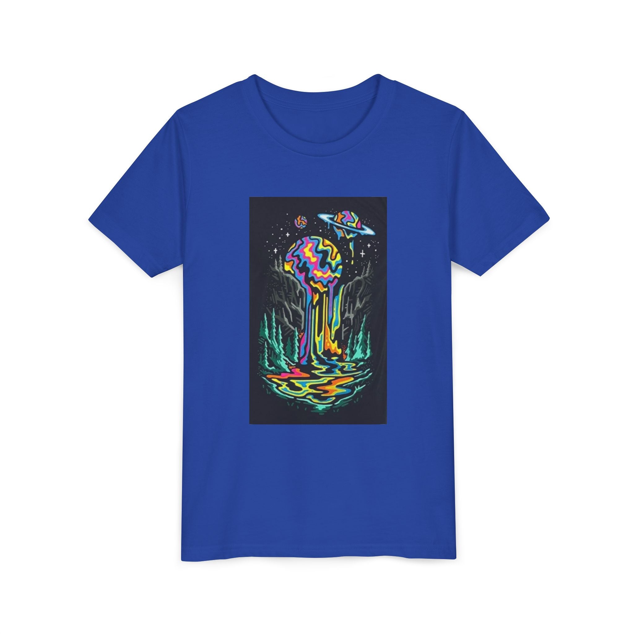 Youth Tee — Neon Drip Planet Space Graphic