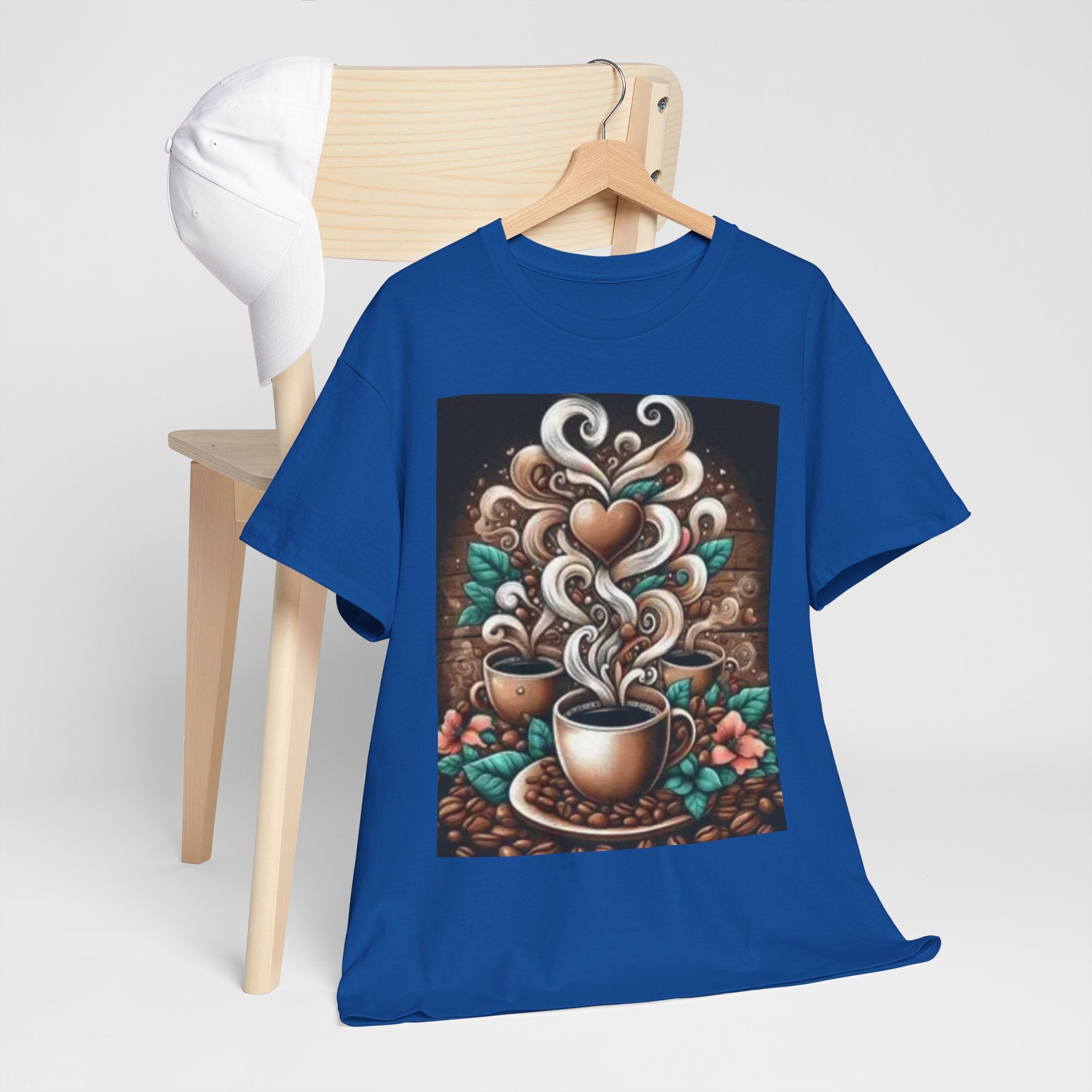Coffee Cup T-Shirt — Whimsical Steaming Heart Coffee Design