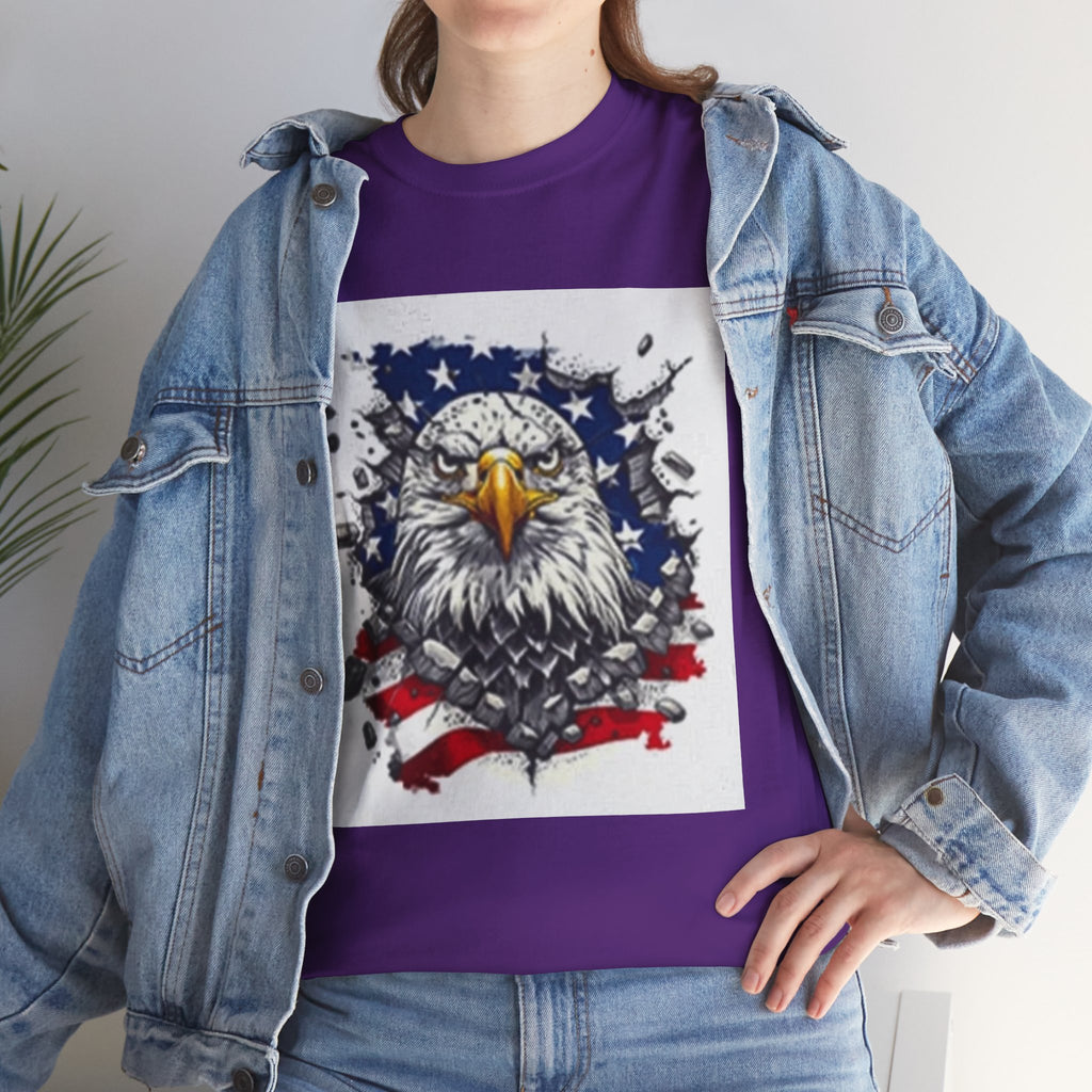Eagle American Flag T-Shirt — Patriotic Bald Eagle Graphic Tee for 4th of July