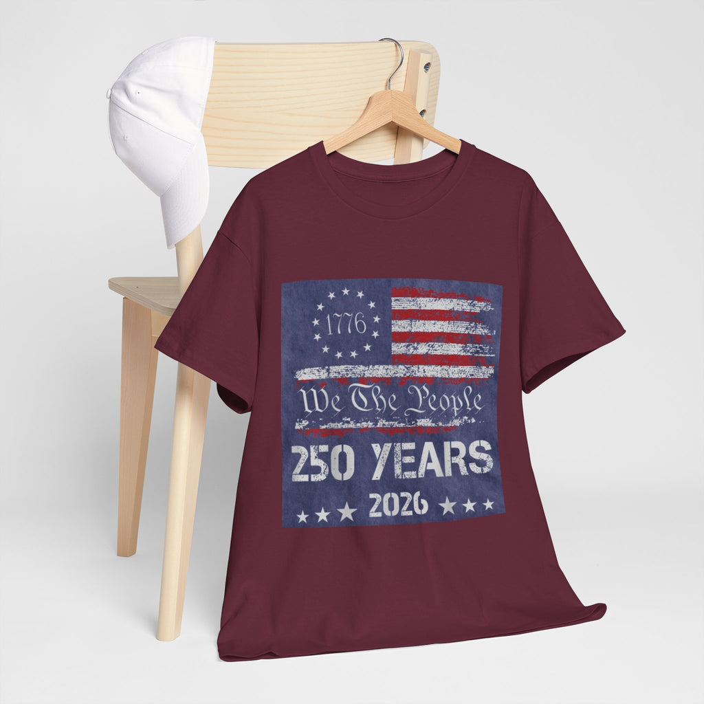 T-Shirt — Vintage 'We The People 250 Years 2026' Patriotic American Flag Tee