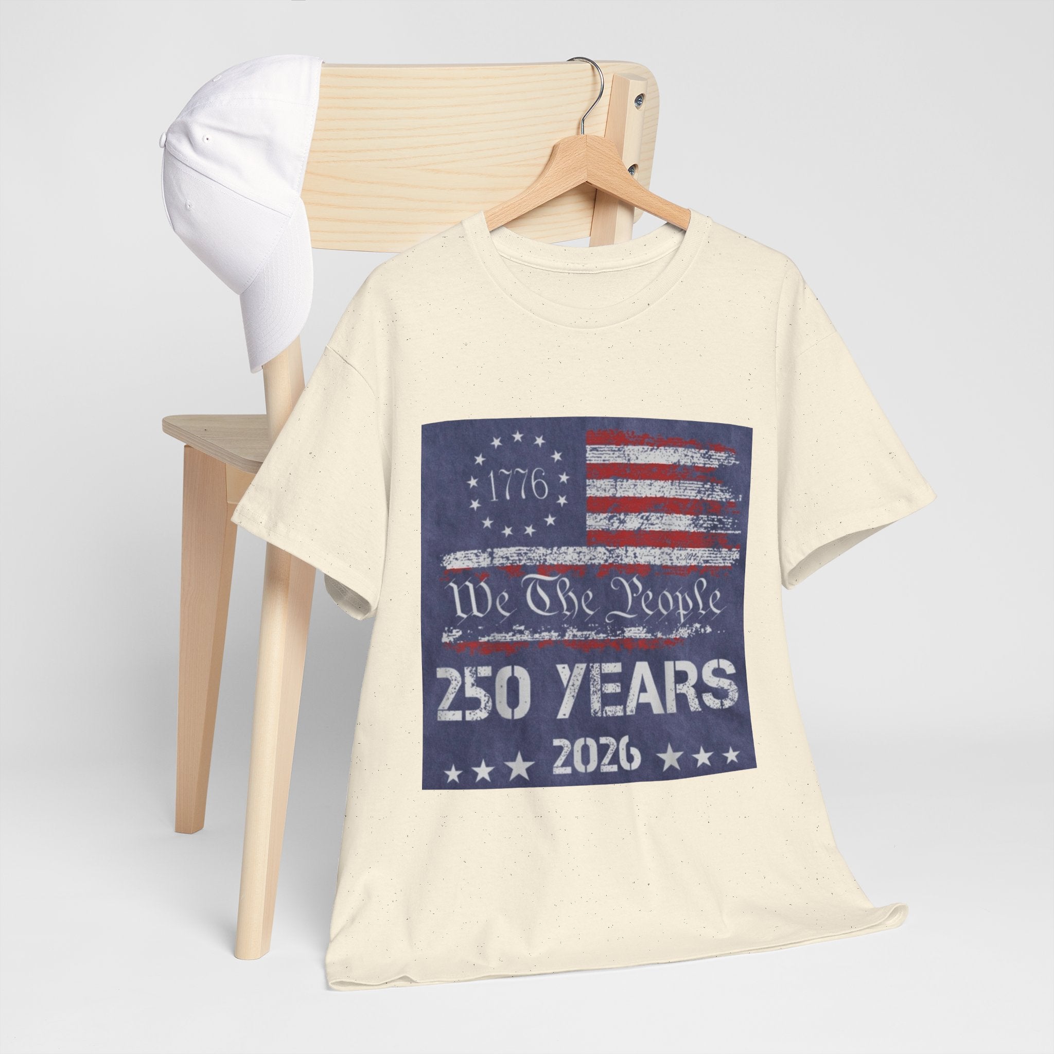 T-Shirt — Vintage 'We The People 250 Years 2026' Patriotic American Flag Tee
