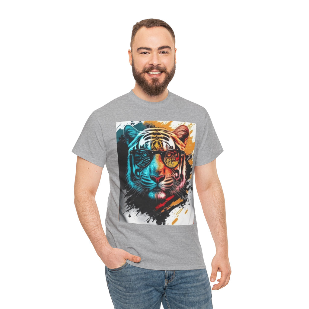 Tiger Portrait T-Shirt — Colorful Abstract Tiger Face Tee