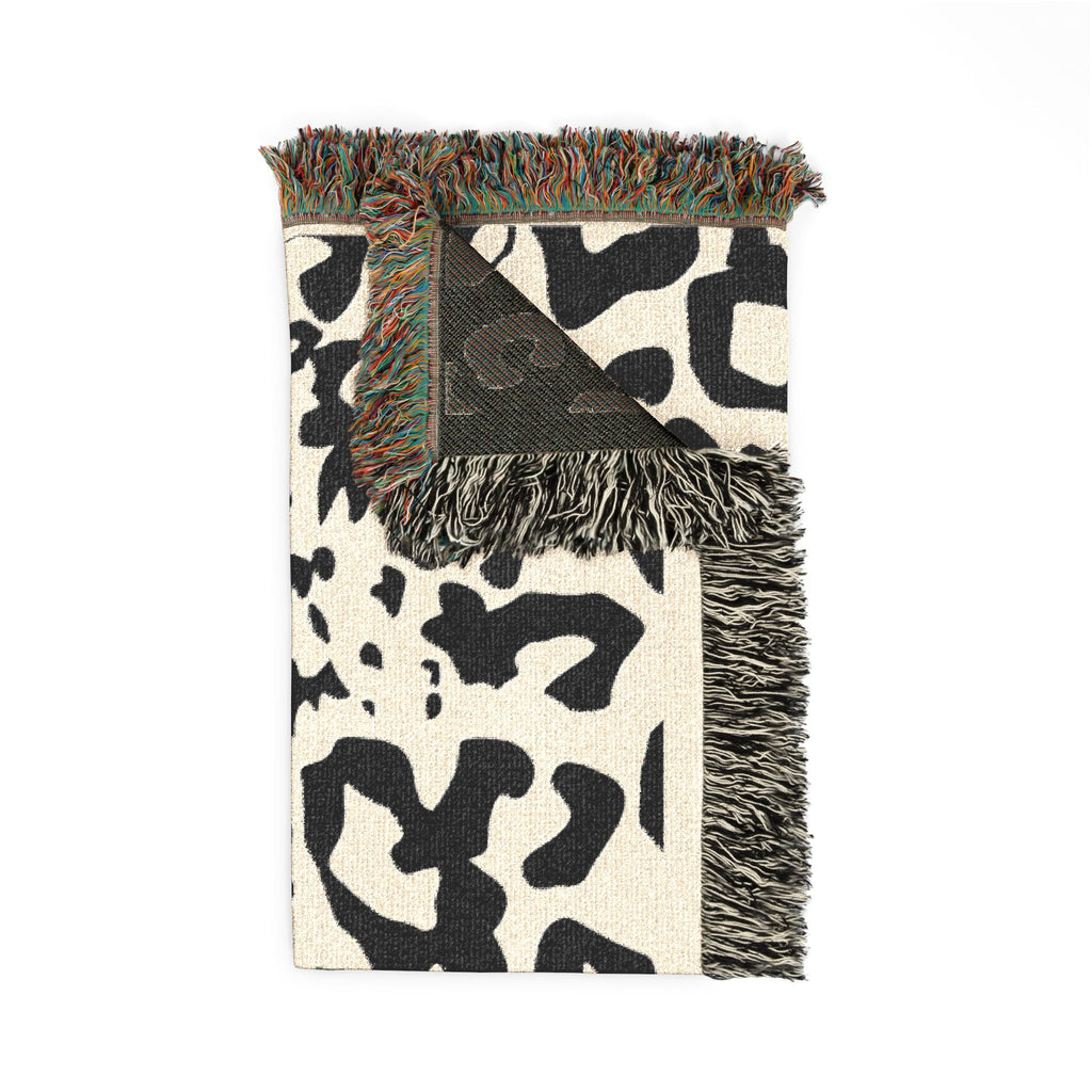 Leopard Print Woven Blanket — Cozy Fringe Throw for Living Room, Bedroom & Travel
