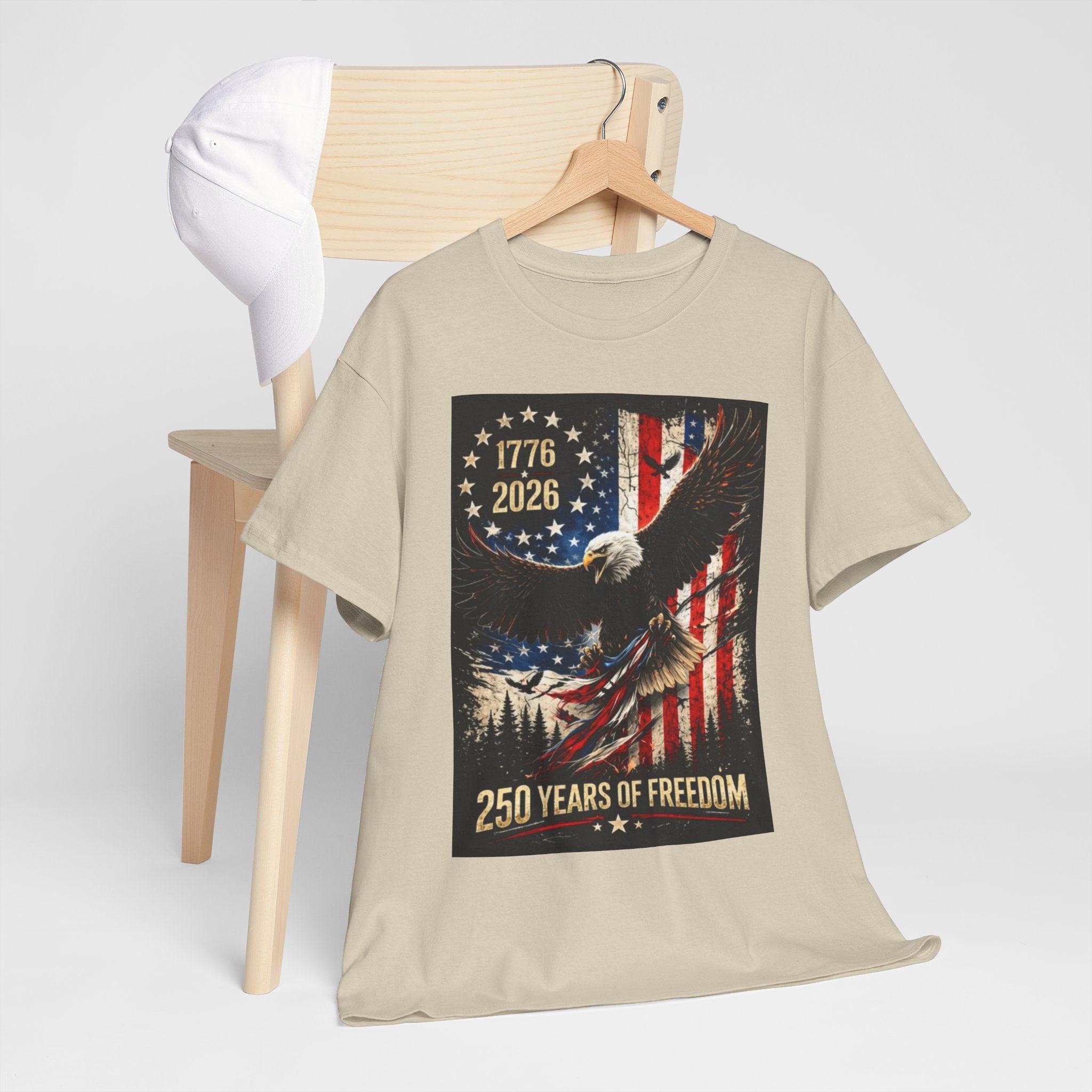 Patriotic Tee — 1776–2026 Bald Eagle "250 Years of Freedom" Shirt