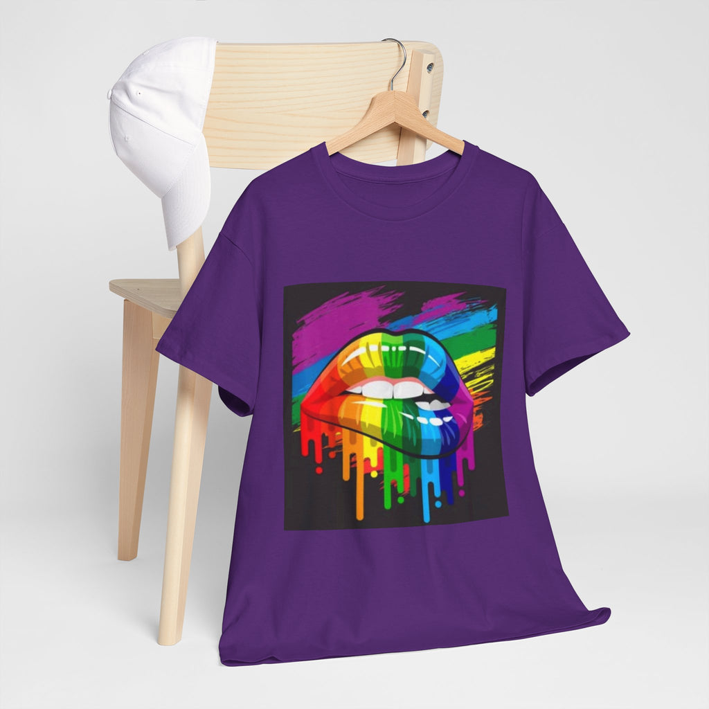 T-Shirt — Rainbow Drip Lips Pride Graphic Tee