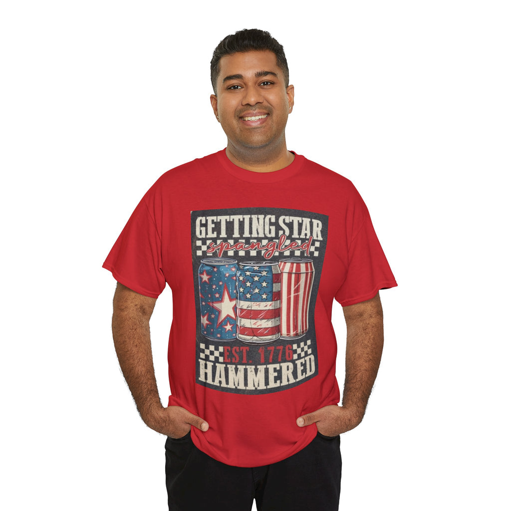 Getting Star Hammered Tee — Patriotic 4th of July Beer Can T-Shirt (Est. 1776)