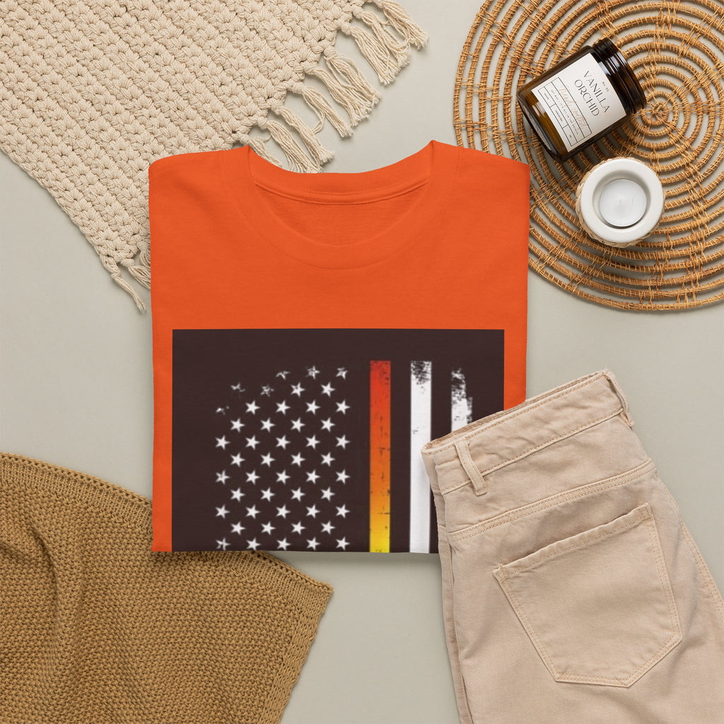 LGBTQ+ Pride Flag T‑Shirt — Distressed American Flag with Rainbow Stripe
