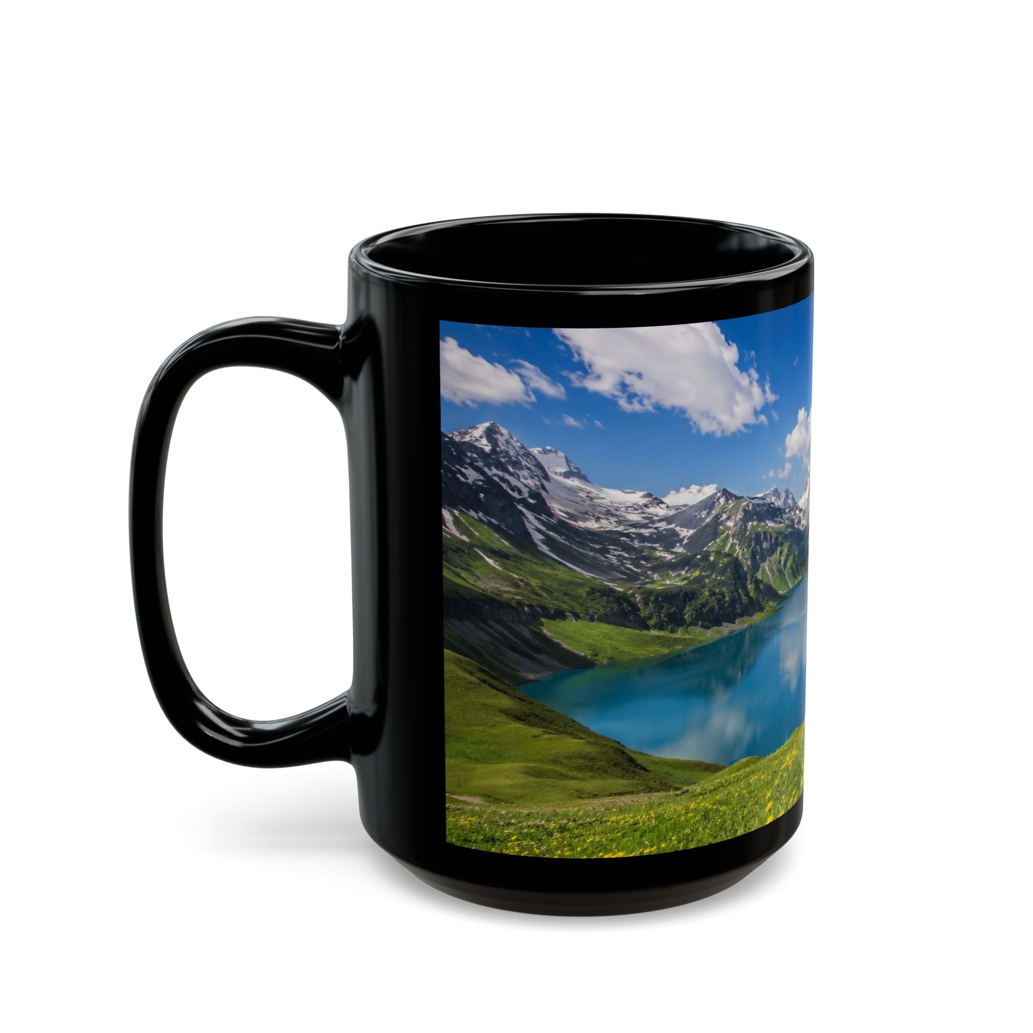 Mountain Lake Scenic Mug — Alpine Landscape Coffee Cup (11oz/15oz)