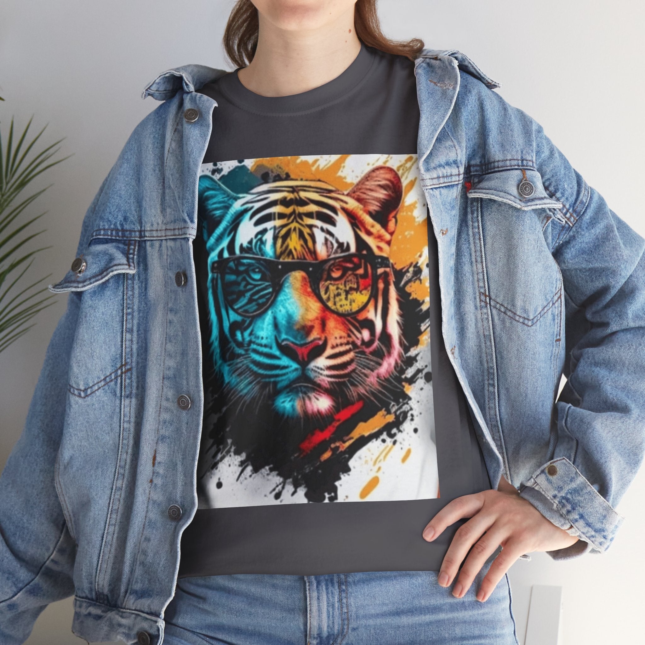 Tiger Portrait T-Shirt — Colorful Abstract Tiger Face Tee