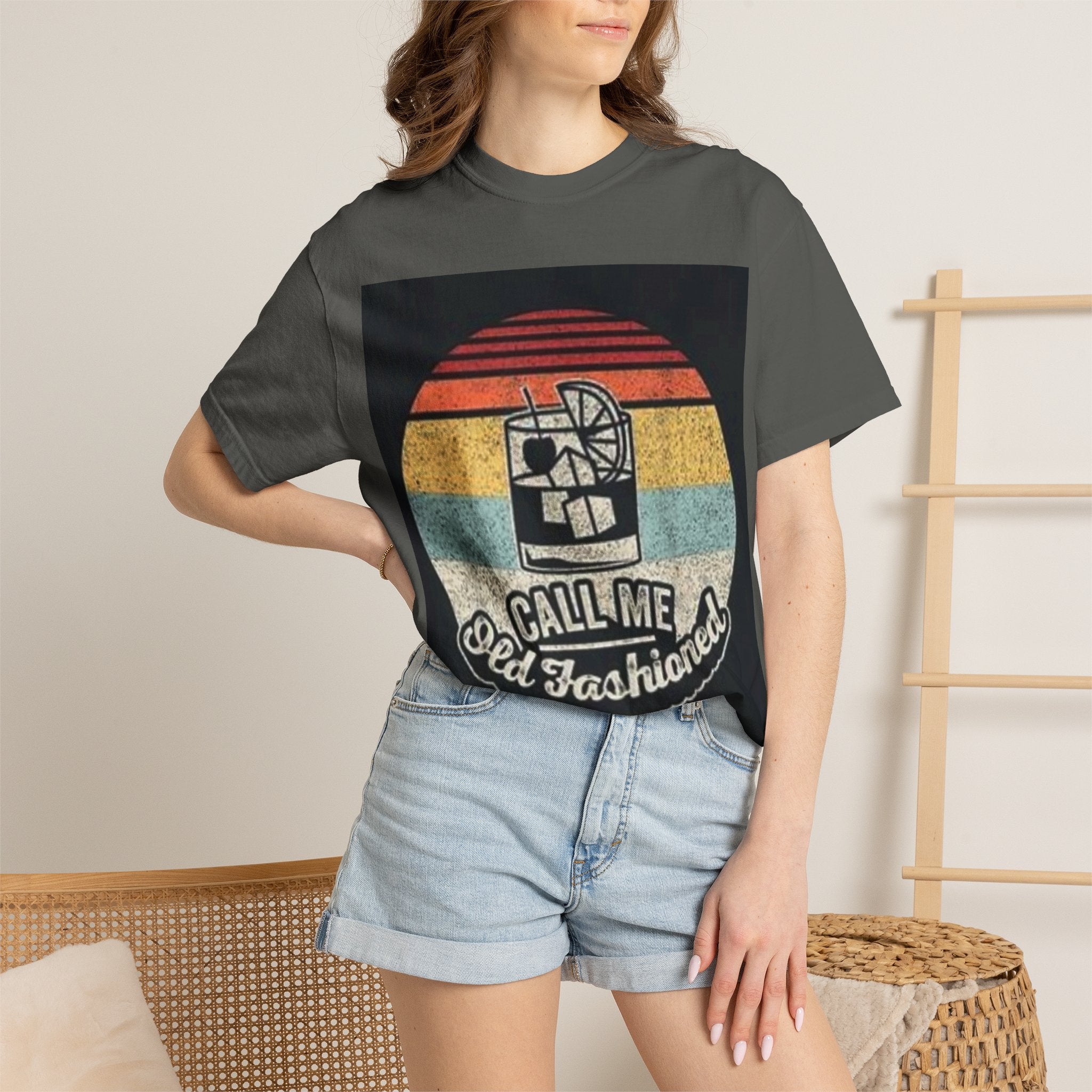 T-Shirt — "Call Me Old Fashioned" Retro Cocktail Graphic Tee