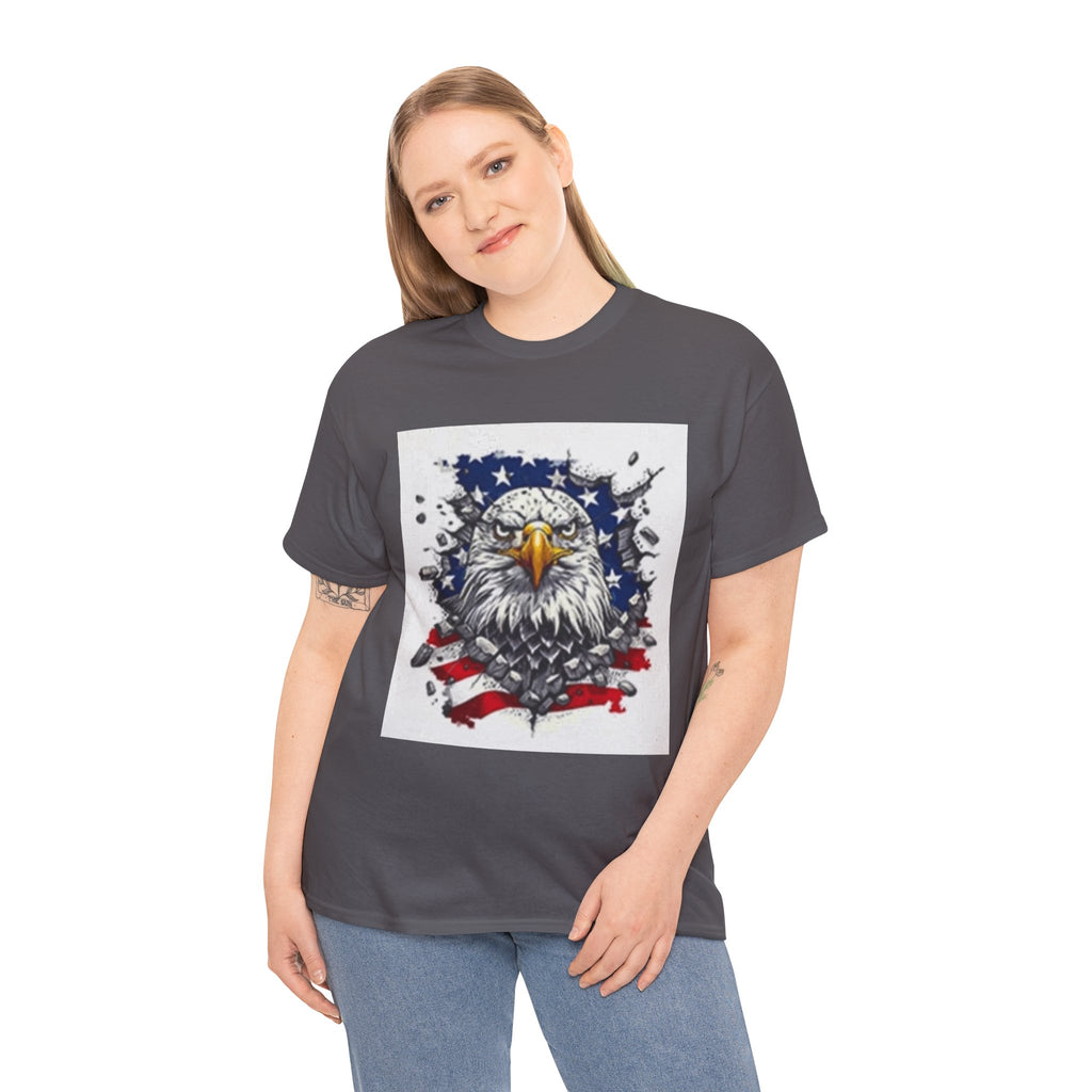 Eagle American Flag T-Shirt — Patriotic Bald Eagle Graphic Tee for 4th of July