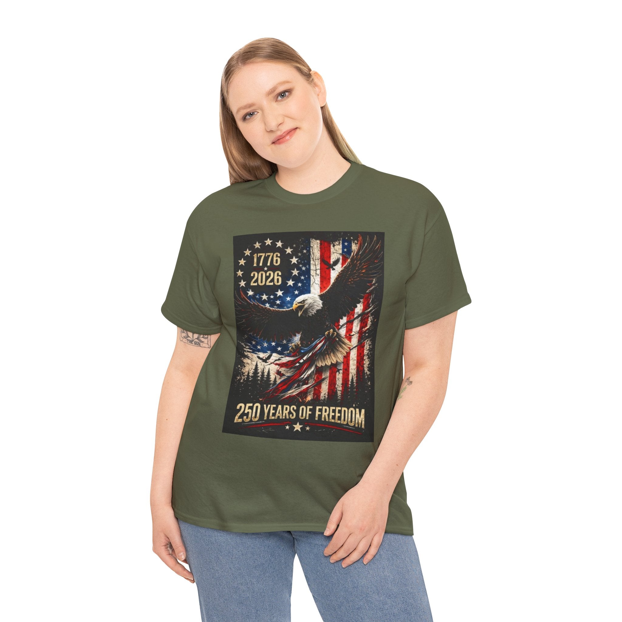Patriotic Tee — 1776–2026 Bald Eagle "250 Years of Freedom" Shirt
