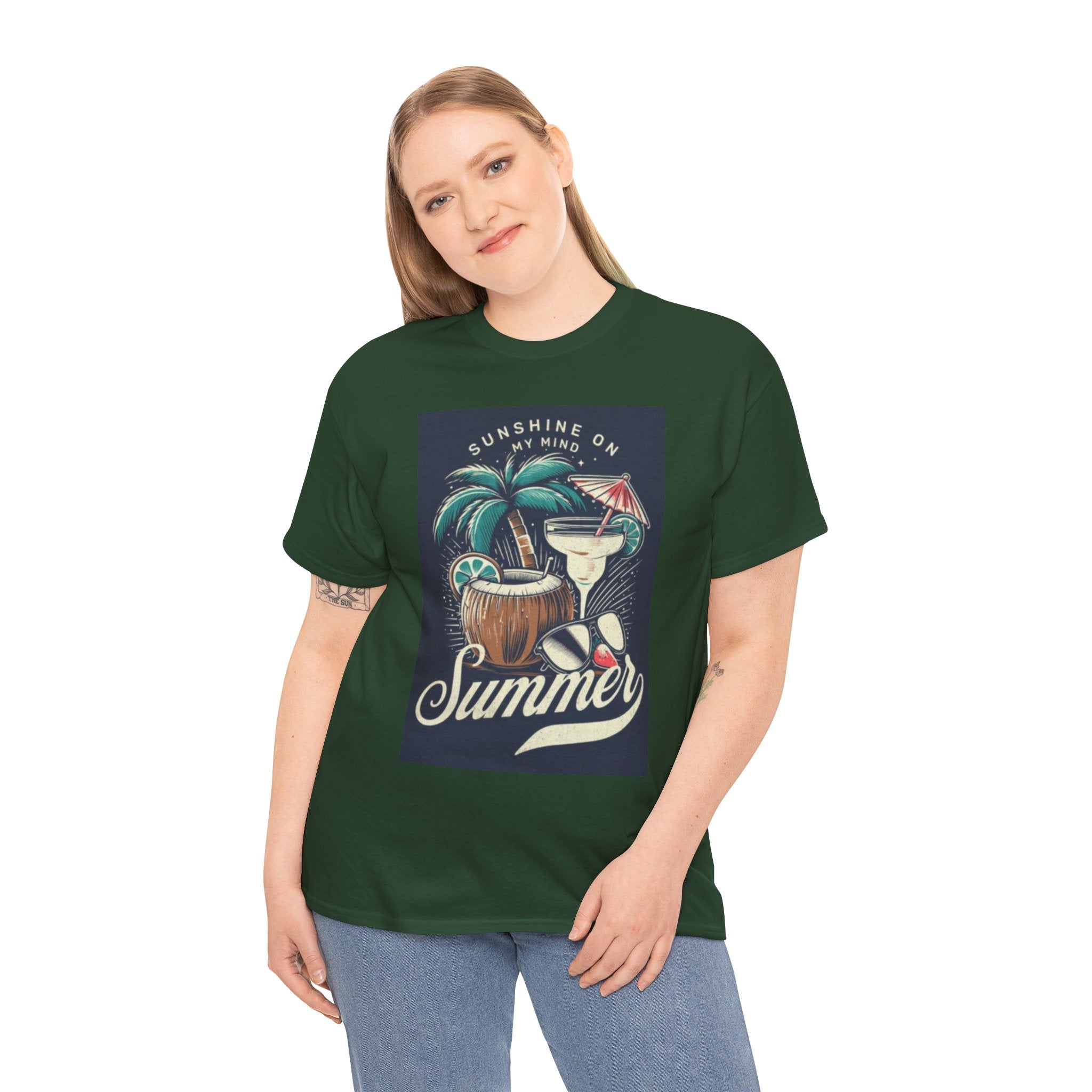 Summer Cocktail Tee — "Sunshine On My Mind" Tropical Beach T-Shirt
