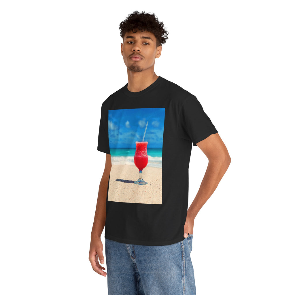 Tropical Beach Cocktail Graphic Tee (Summer Vacation Drink)
