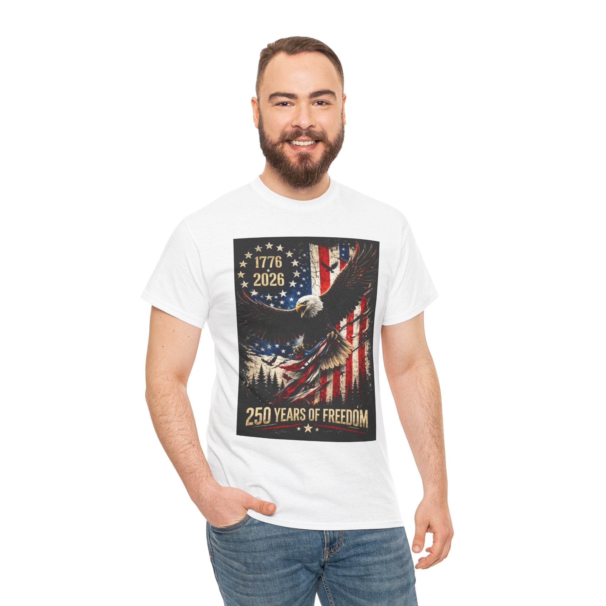 Patriotic Tee — 1776–2026 Bald Eagle "250 Years of Freedom" Shirt