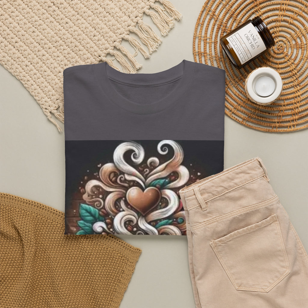 Coffee Cup T-Shirt — Whimsical Steaming Heart Coffee Design