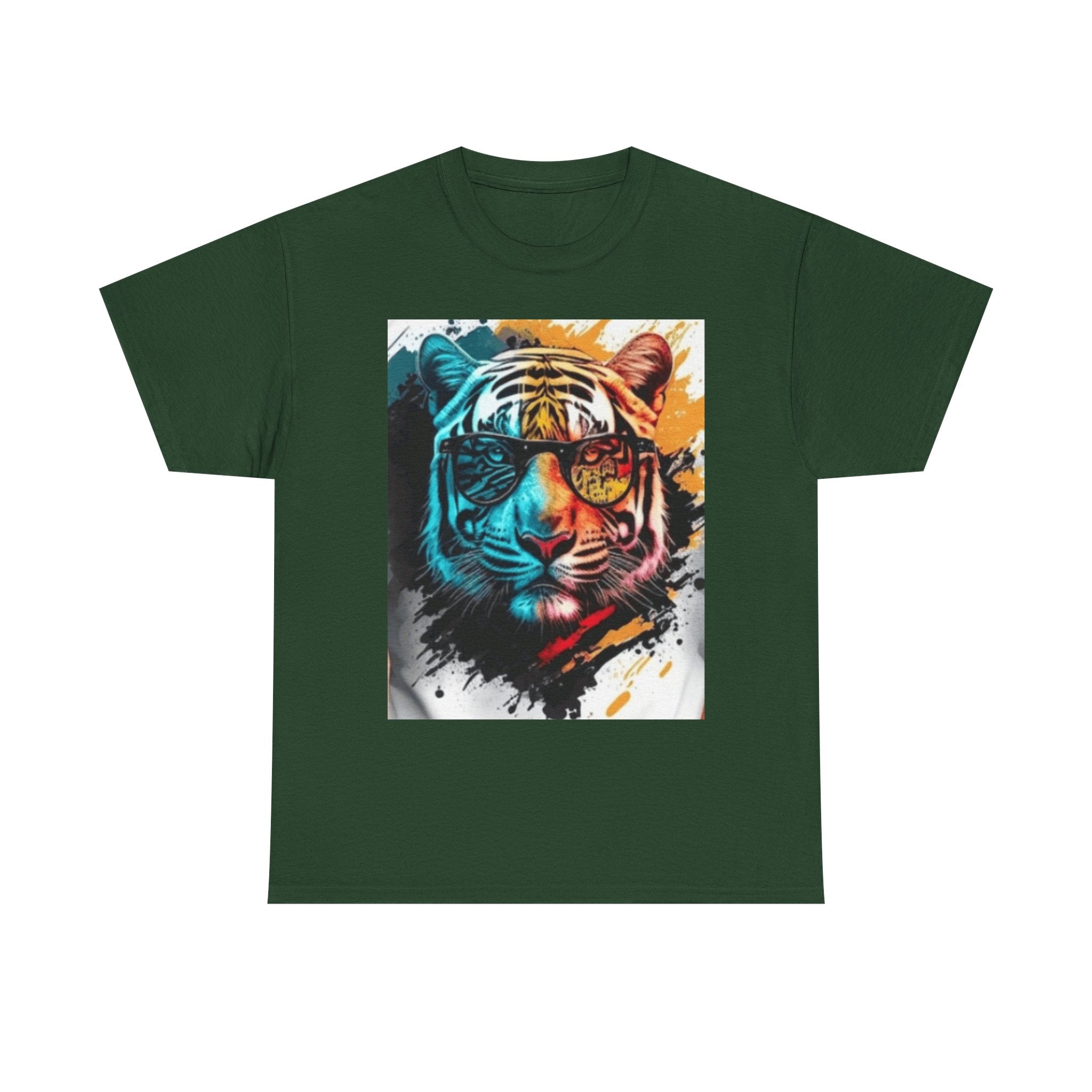 Tiger Portrait T-Shirt — Colorful Abstract Tiger Face Tee