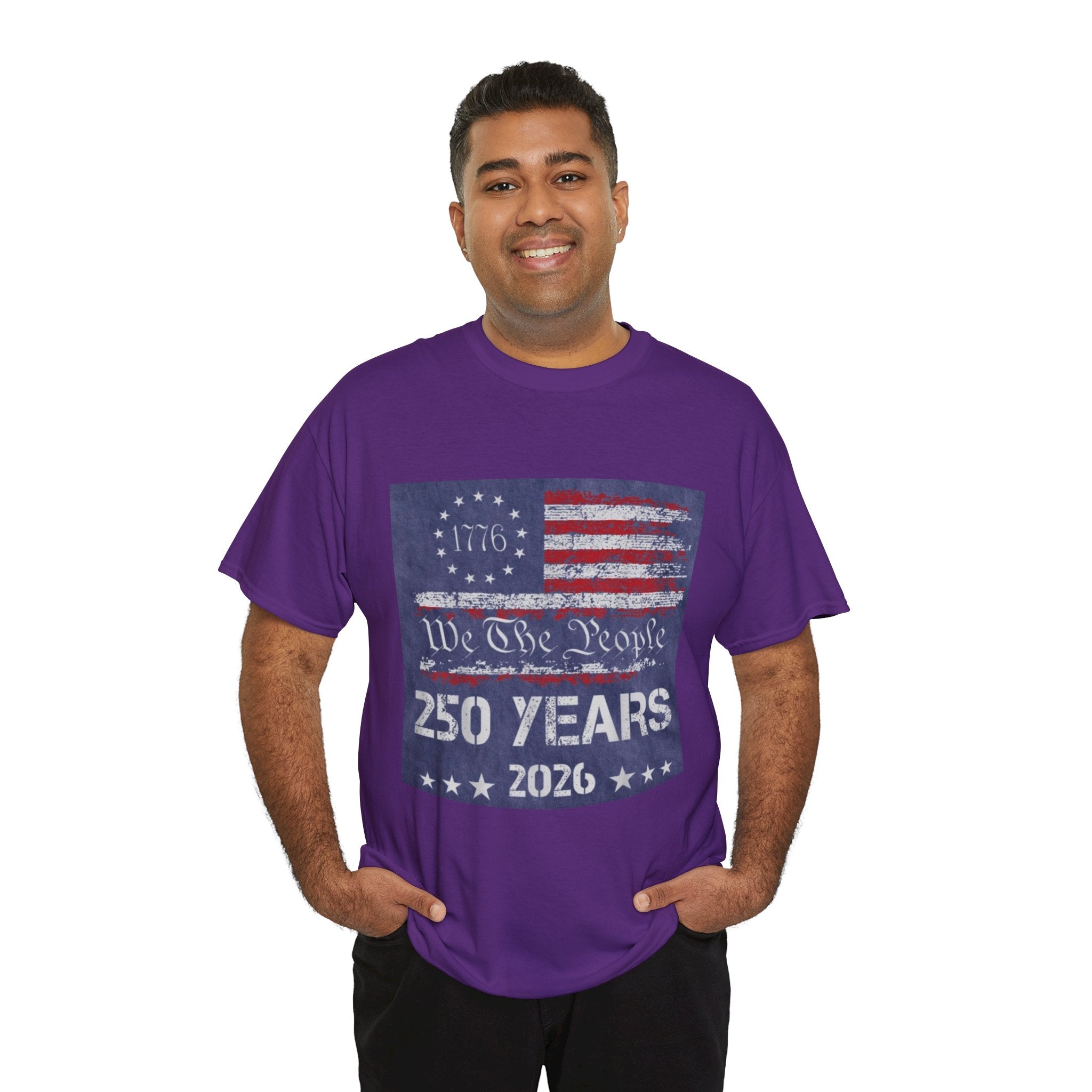 T-Shirt — Vintage 'We The People 250 Years 2026' Patriotic American Flag Tee