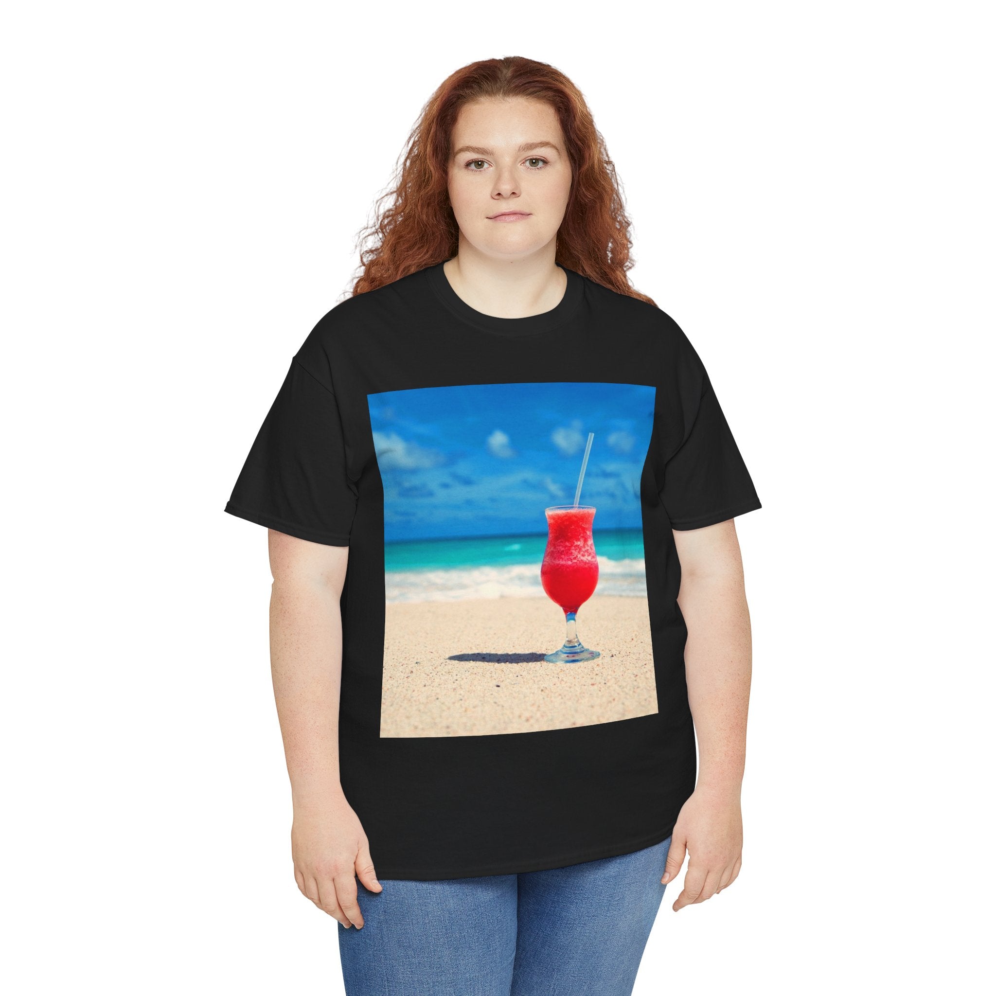 Tropical Beach Cocktail Graphic Tee (Summer Vacation Drink)